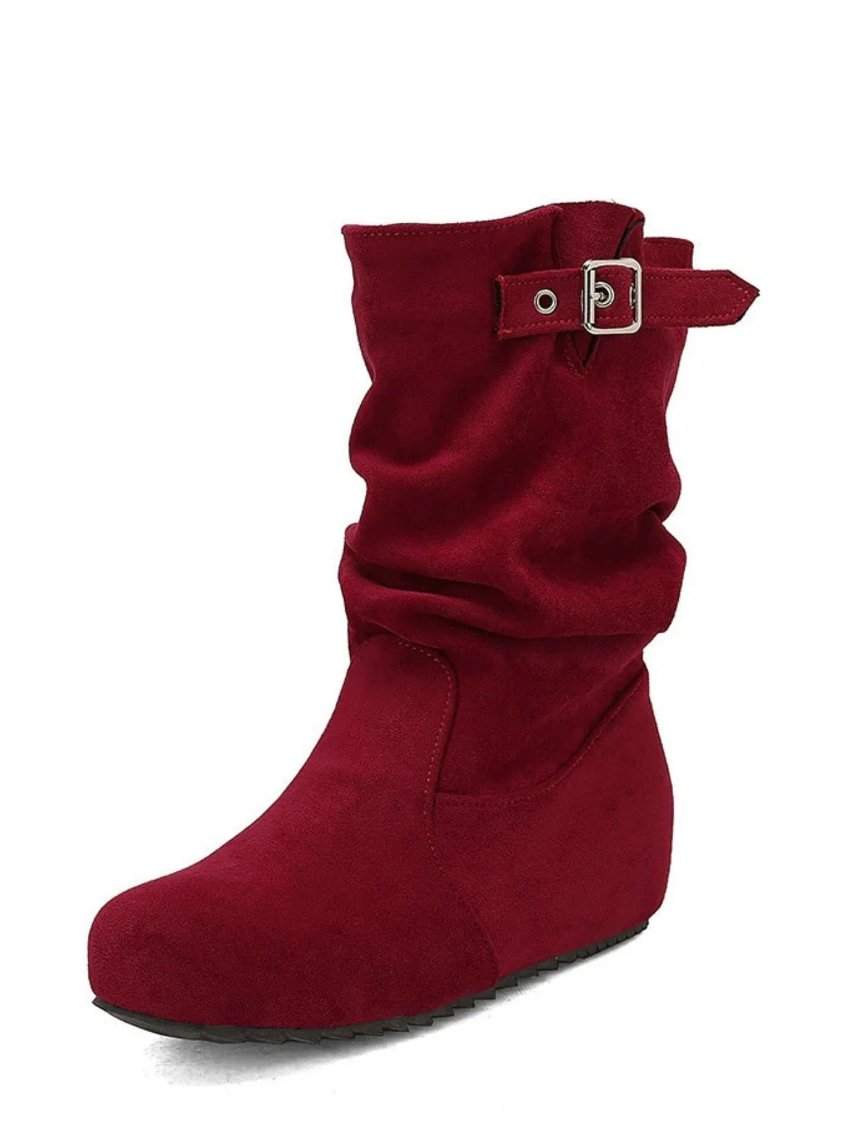 Bottes compensées en daim avec boucle - Image 5