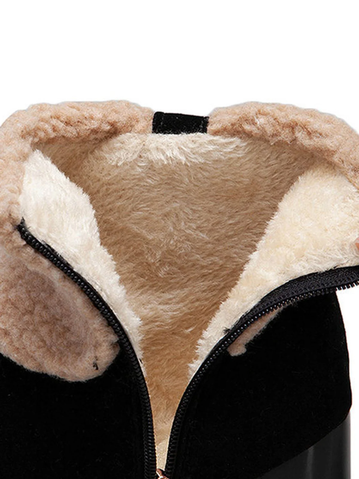 Bottes Courtes Retro Plus Velours Gros Talons - Image 3