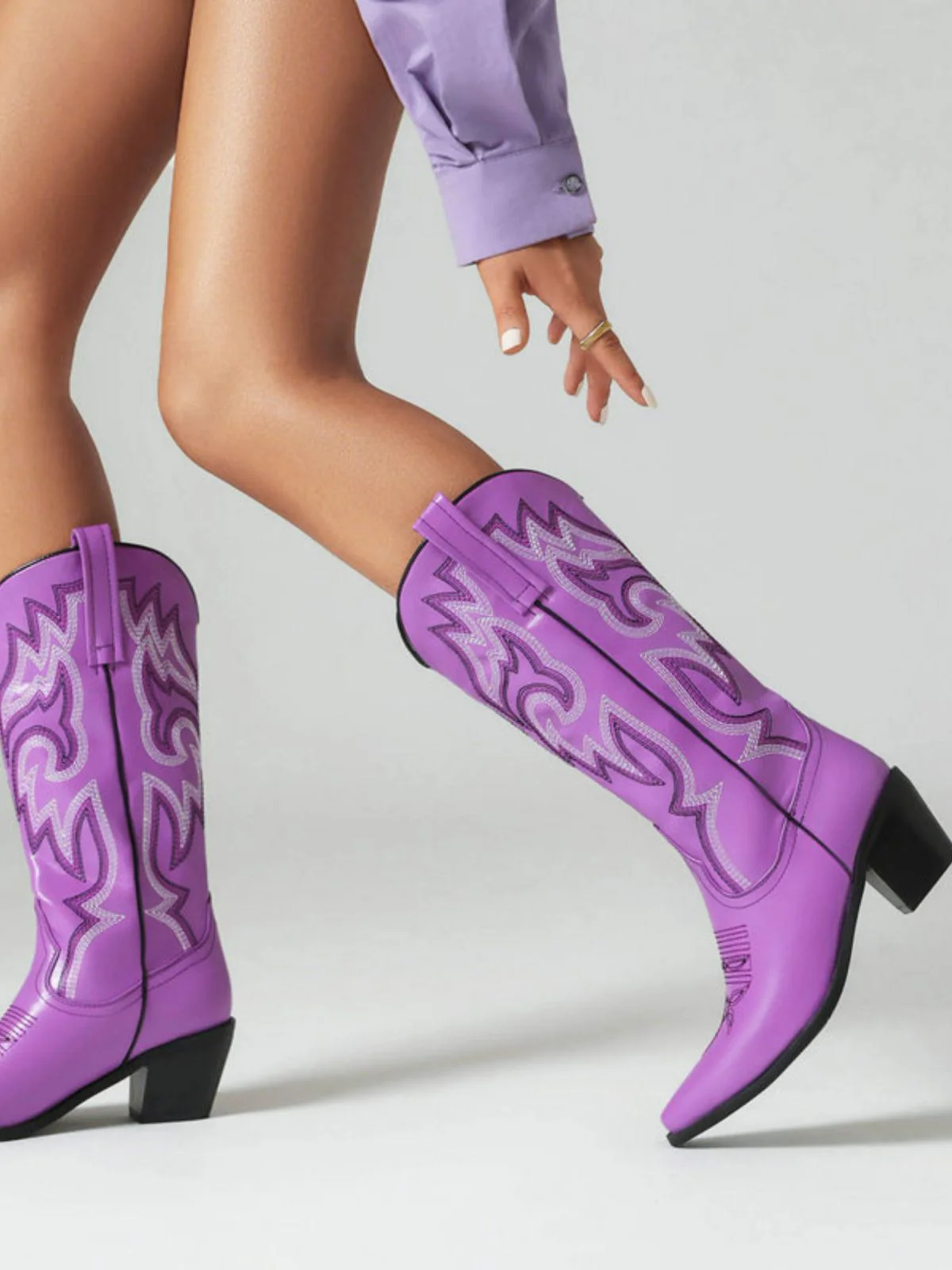 Bottes de cowboy western brodées vintage - Image 8