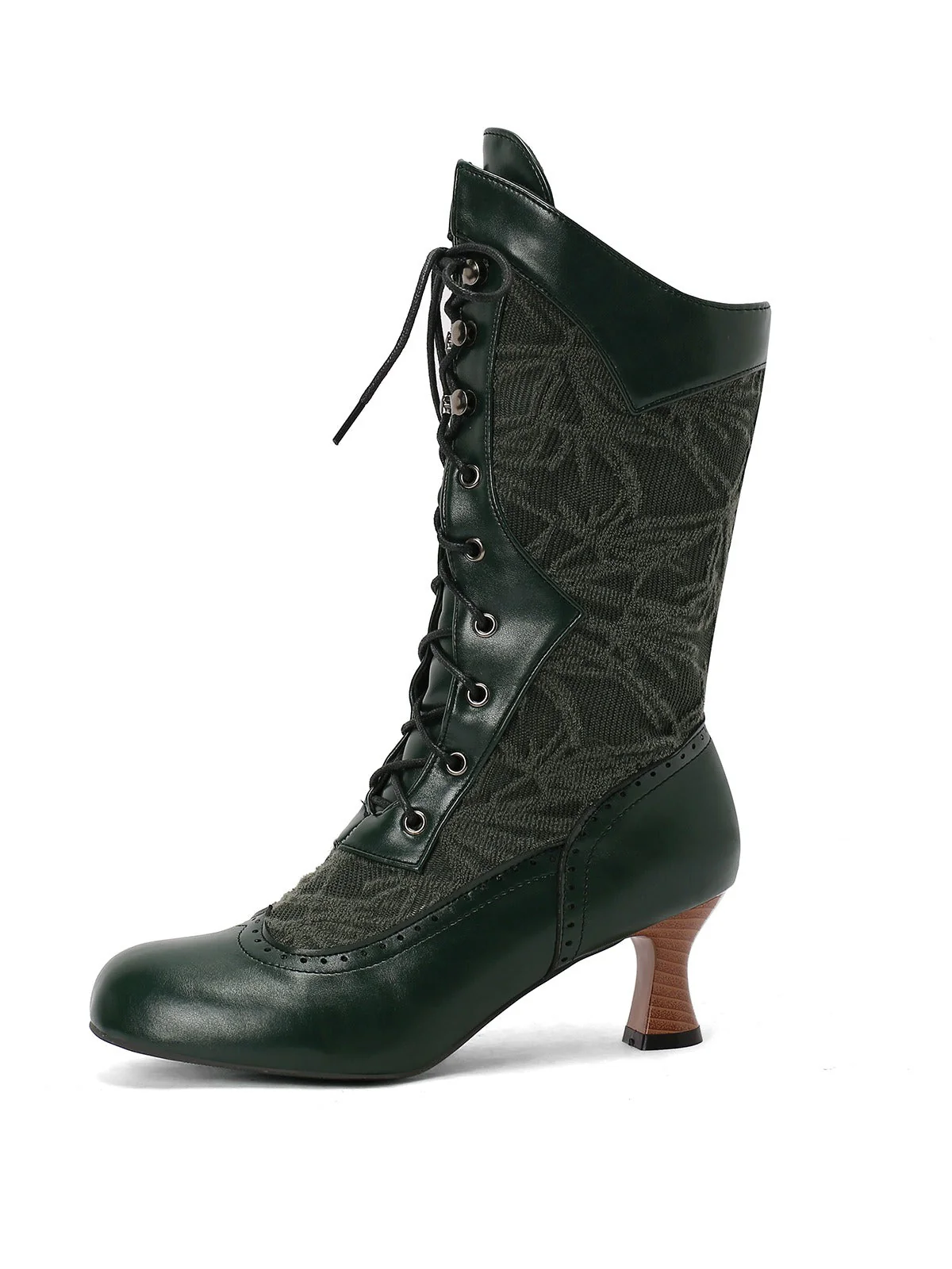 Bottes hautes à lacets en patchwork de dentelle - Image 19