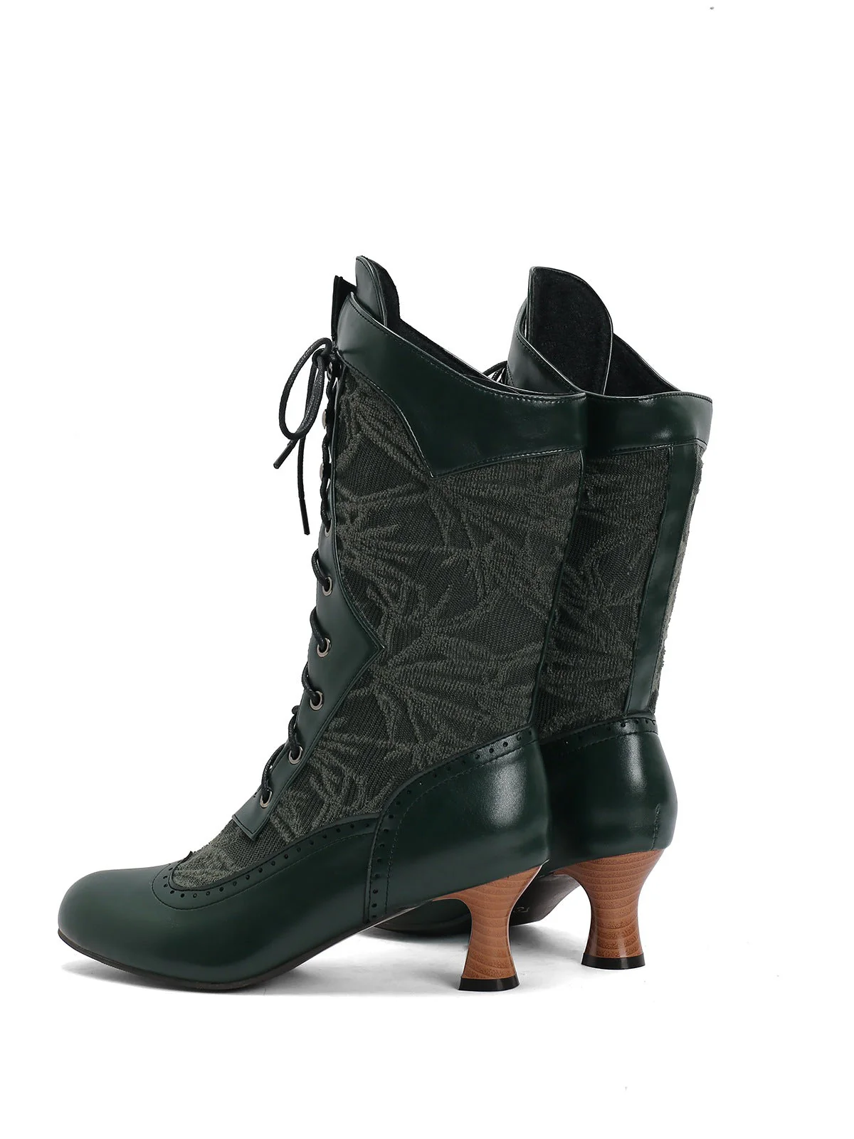 Bottes hautes à lacets en patchwork de dentelle - Image 20