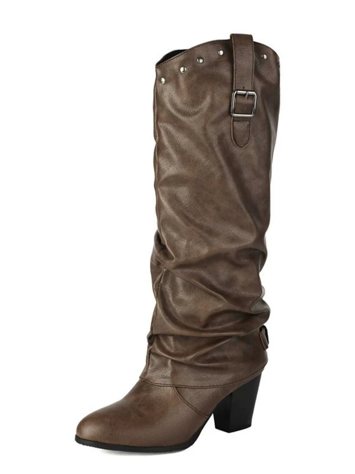 Bottes mi-mollet vintage à boucle cloutée - Image 7