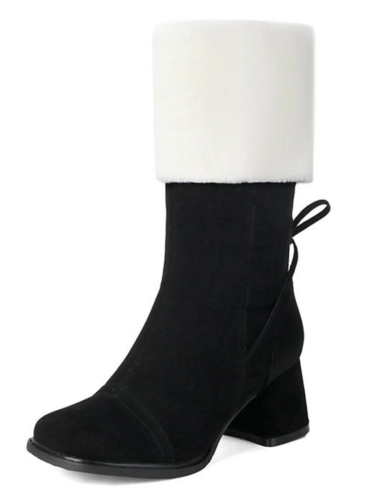 Bottes vintage à semelles épaisses en daim contrasté