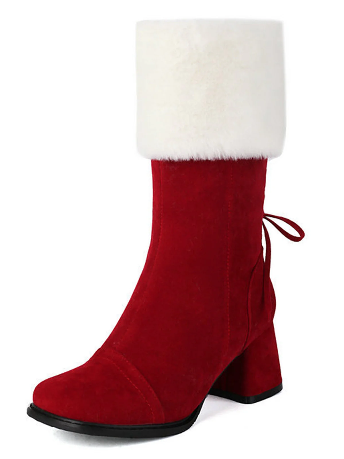 Bottes vintage à semelles épaisses en daim contrasté - Image 17