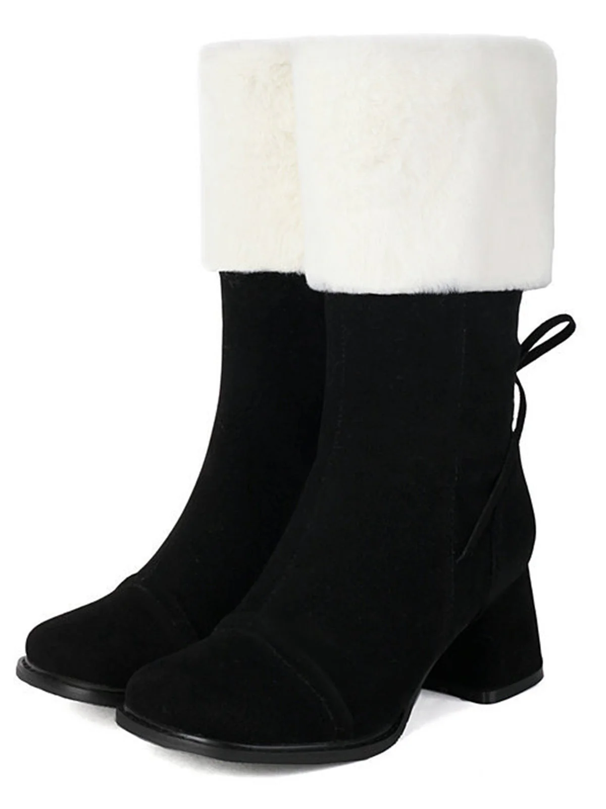 Bottes vintage à semelles épaisses en daim contrasté - Image 2