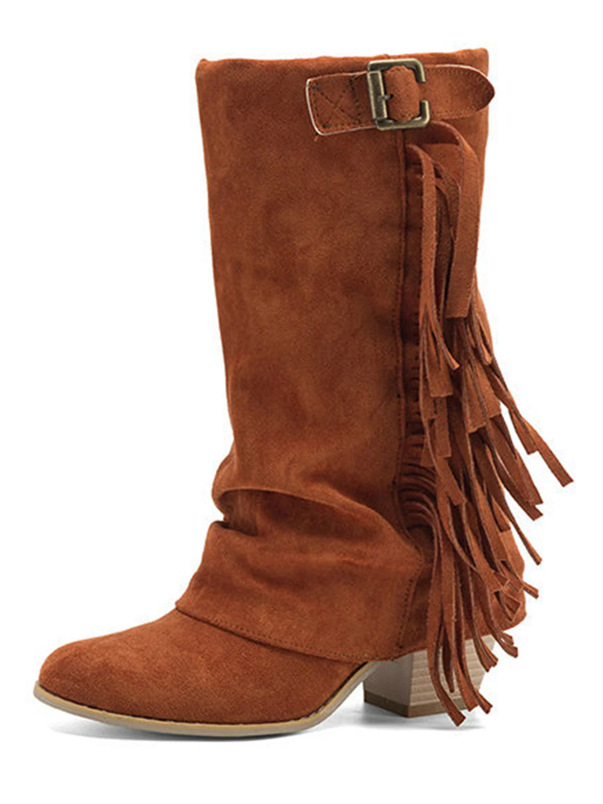 Bottes western vintage franges hauteur mi-mollet - Image 12