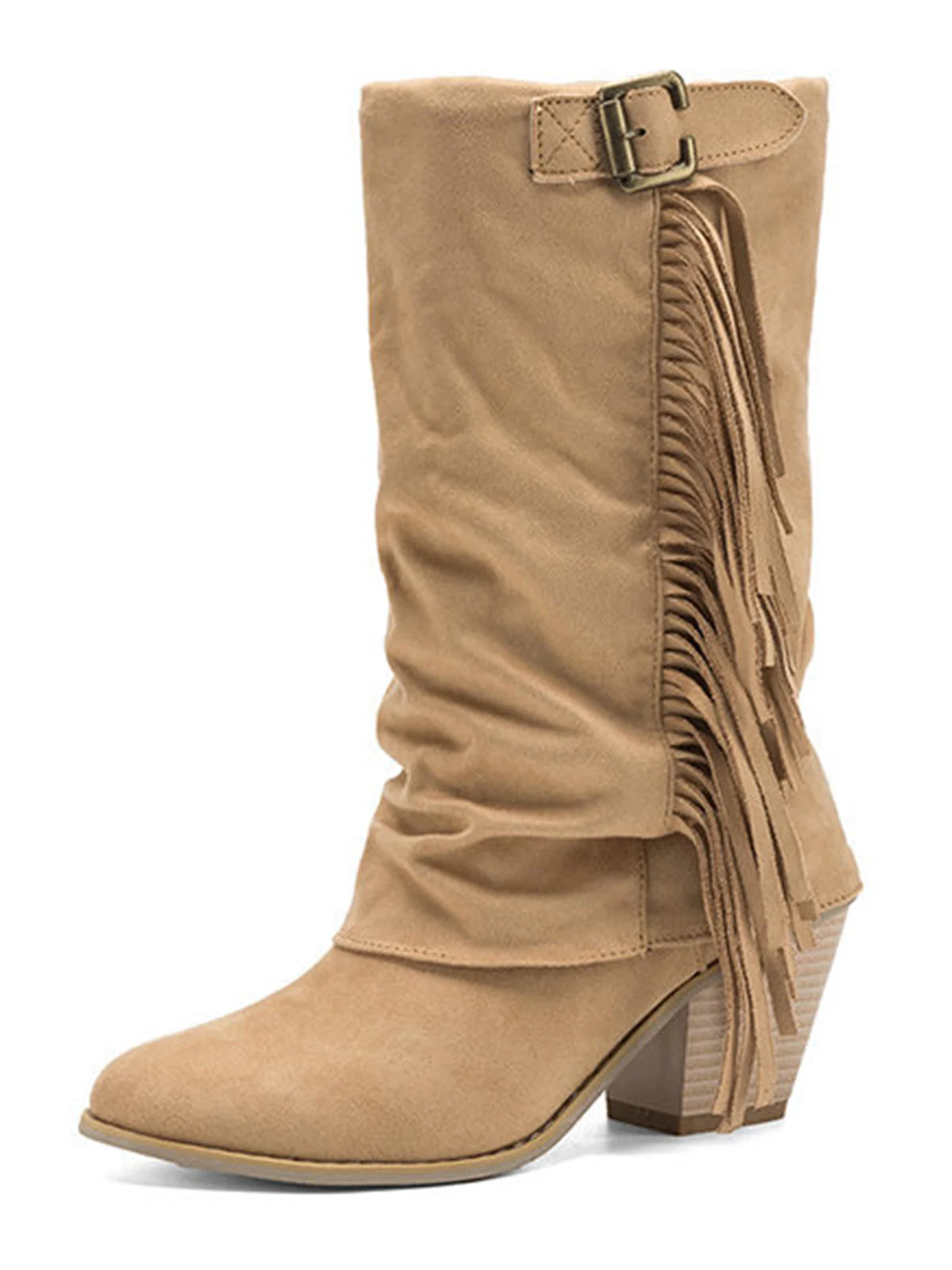 Bottes western vintage franges hauteur mi-mollet - Image 2