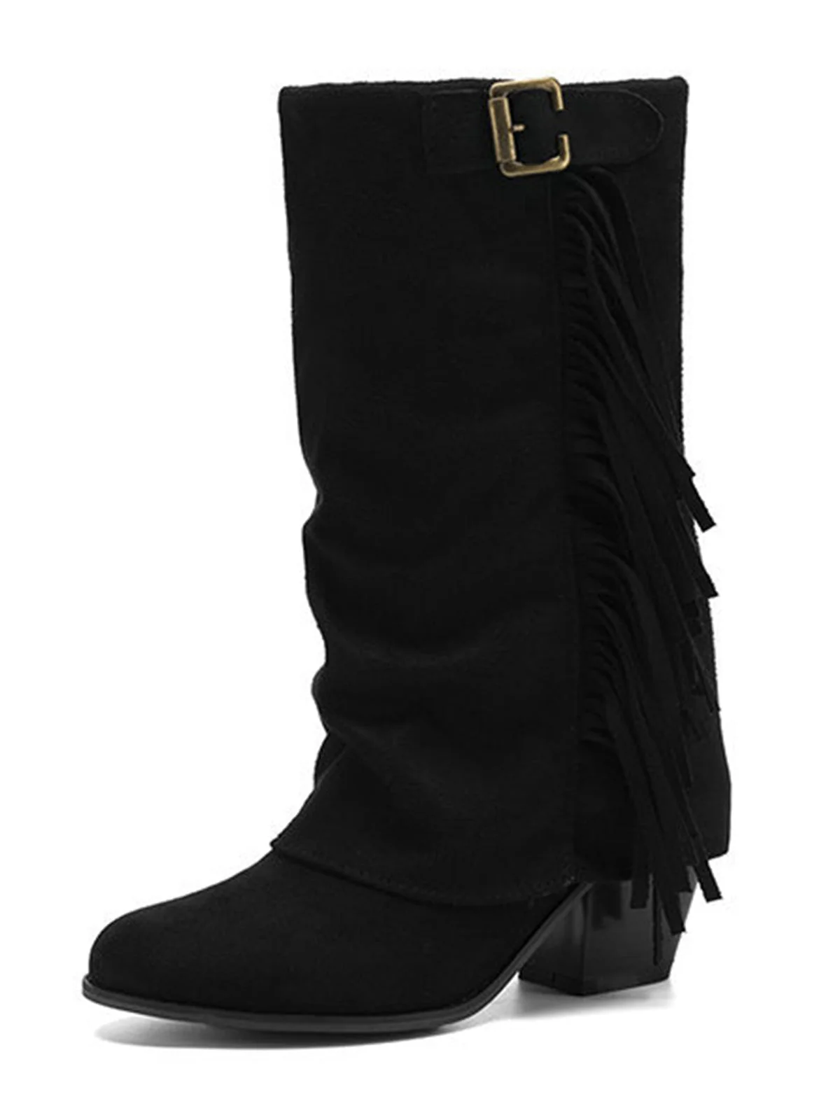 Bottes western vintage franges hauteur mi-mollet - Image 7