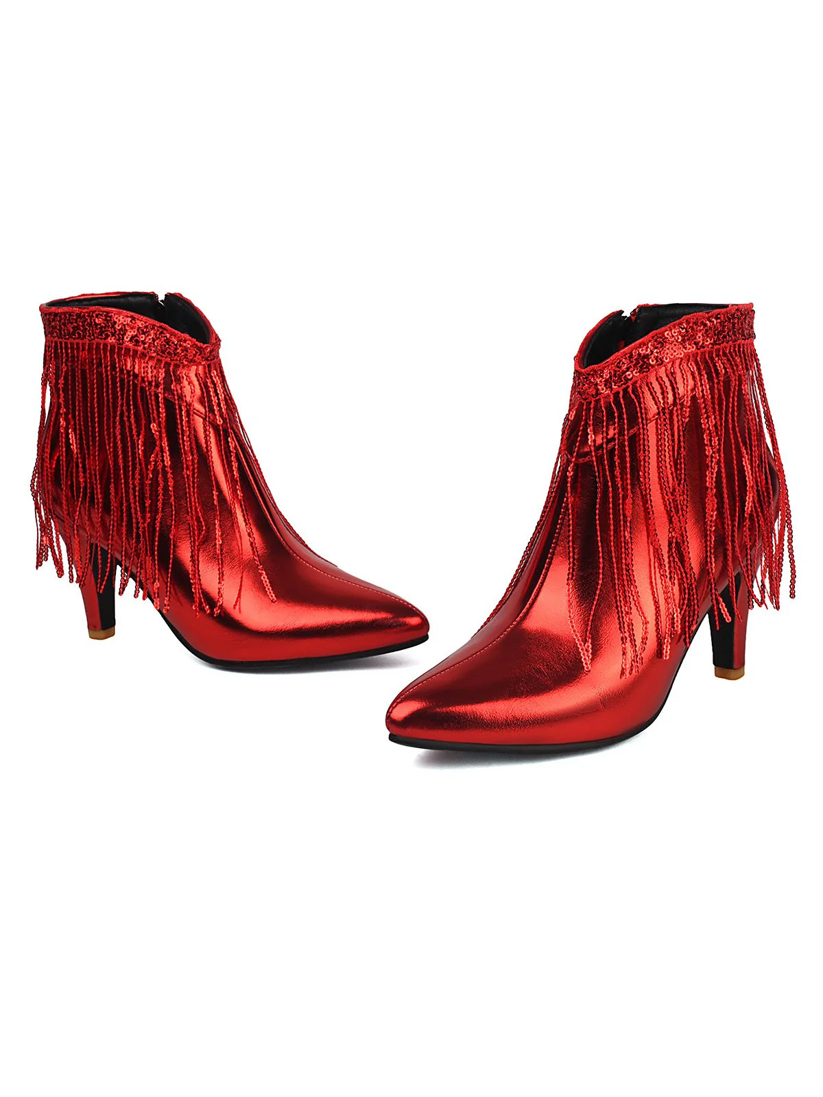Bottines Chelsea à bout pointu et pompons métalliques - Image 18