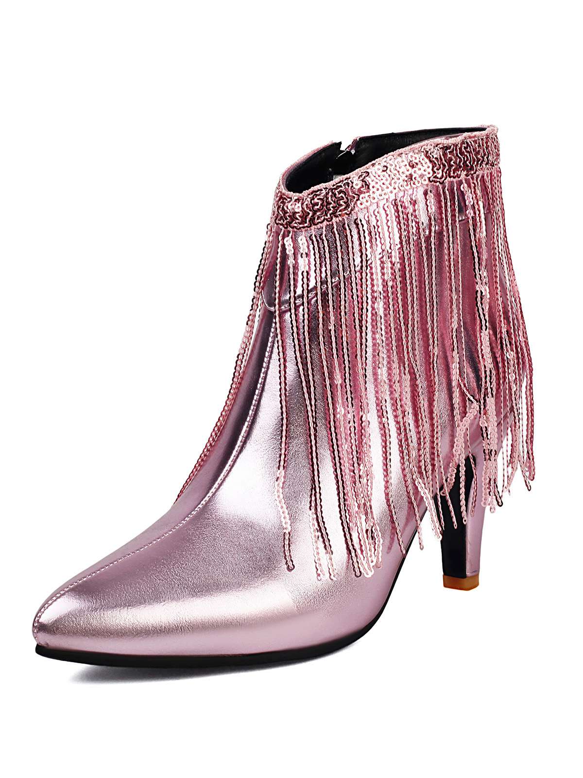 Bottines Chelsea à bout pointu et pompons métalliques - Image 5