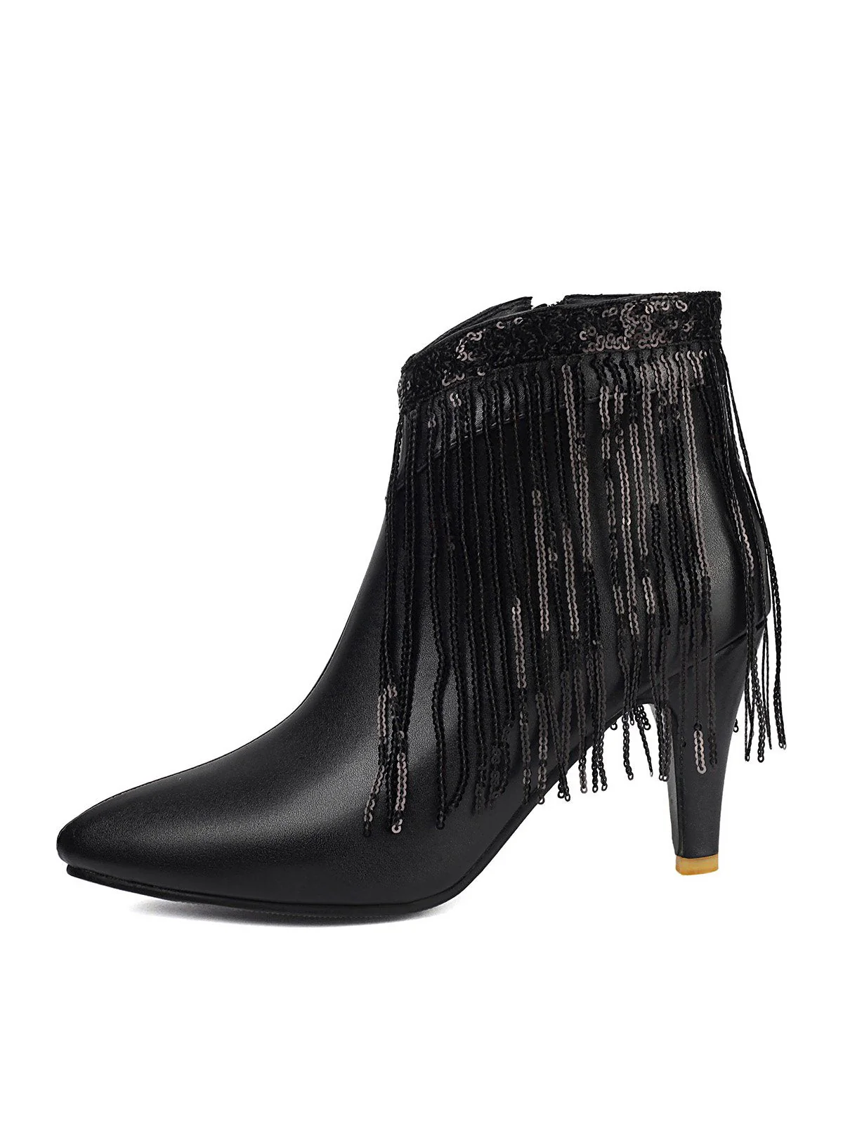 Bottines Chelsea à bout pointu et pompons métalliques - Image 6