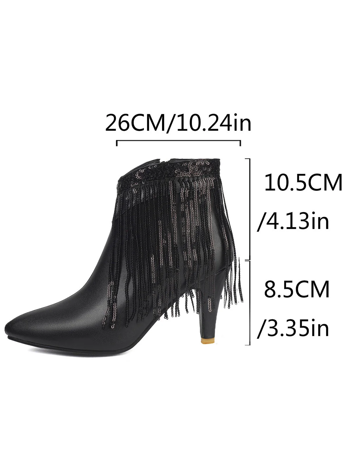 Bottines Chelsea à bout pointu et pompons métalliques - Image 8