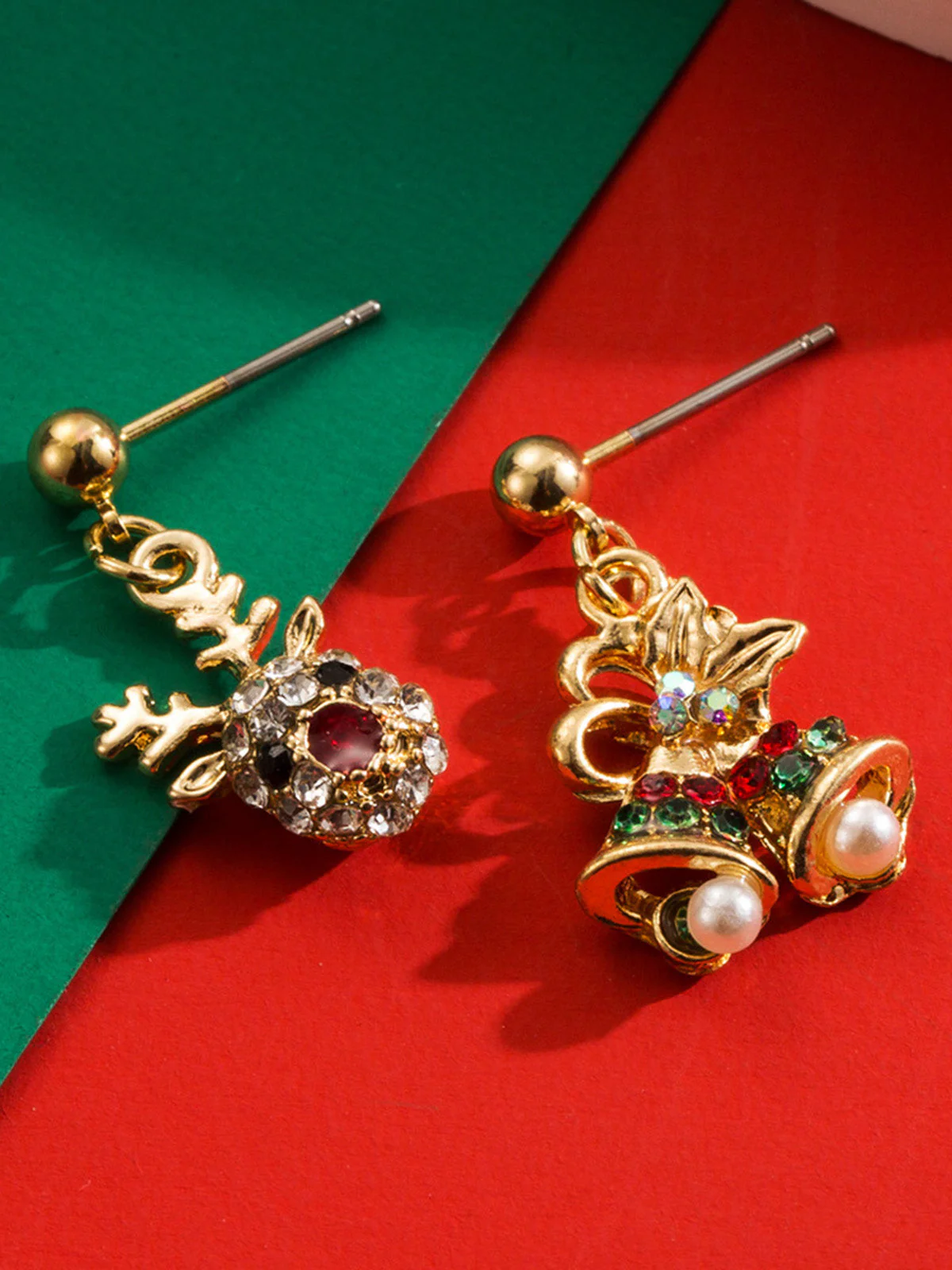 Boucles d'oreilles pendantes ange clochette de Noël flocon de neige - Image 3
