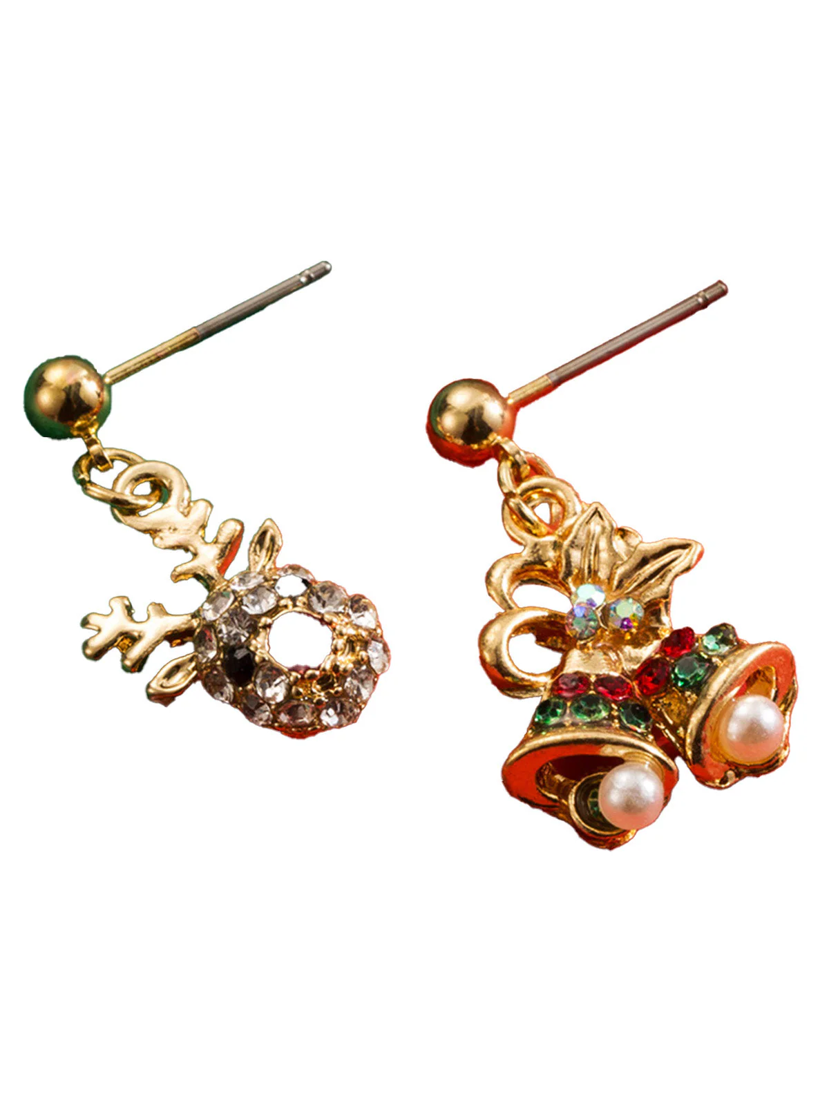 Boucles d'oreilles pendantes ange clochette de Noël flocon de neige - Image 4