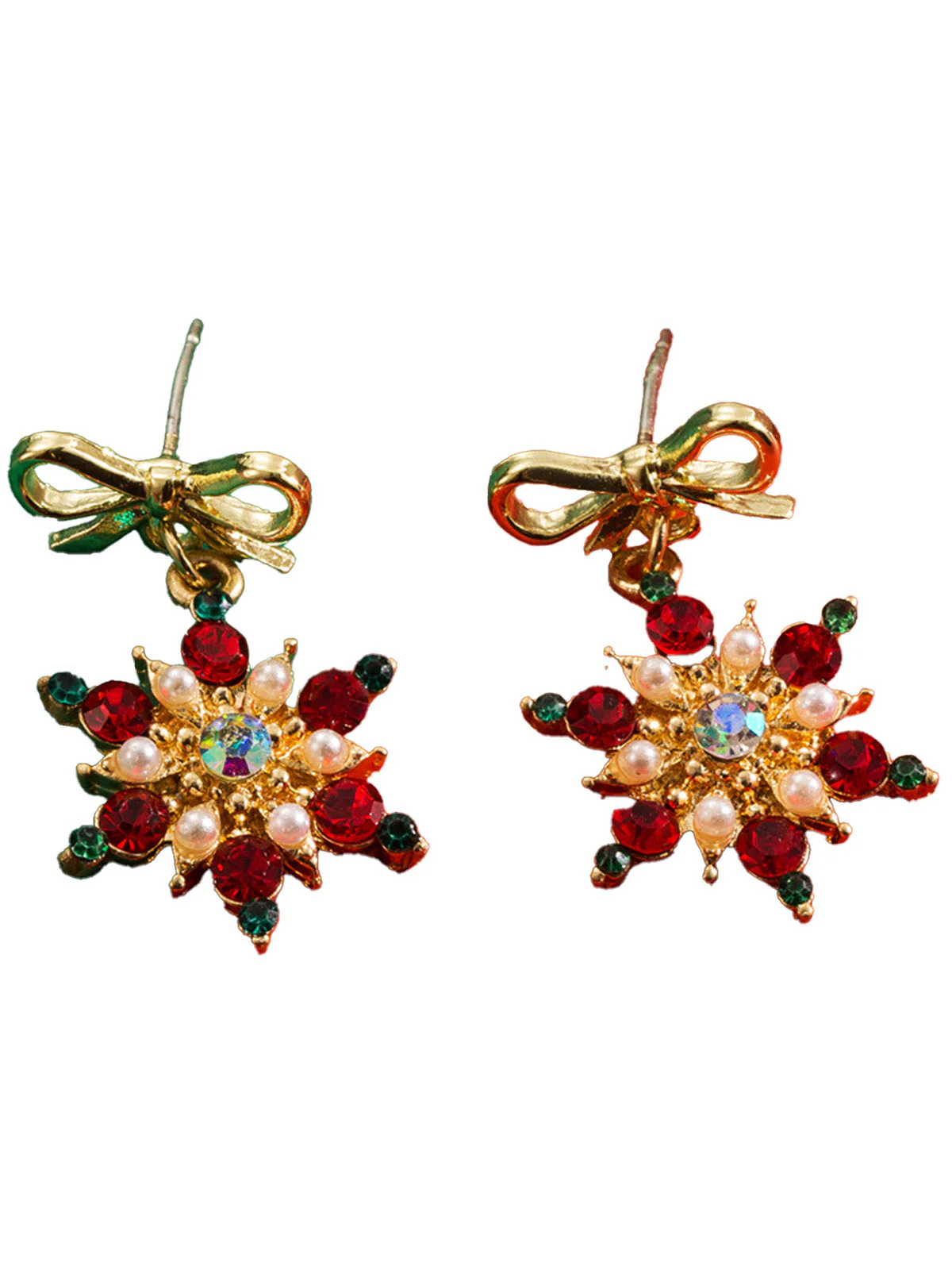 Boucles d'oreilles pendantes ange clochette de Noël flocon de neige - Image 6