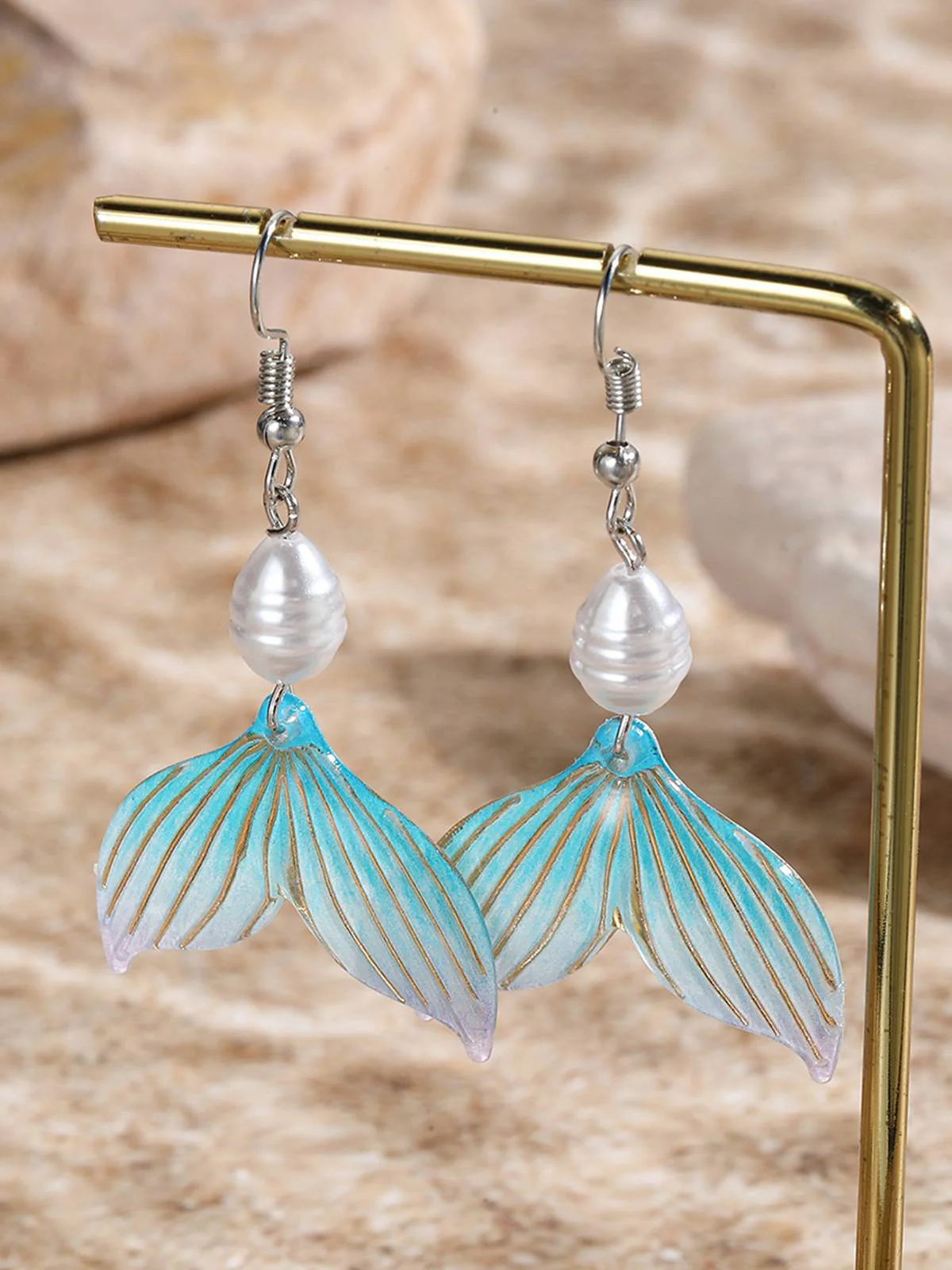 Boucles d'oreilles pendantes en forme de queue de sirène - Image 2