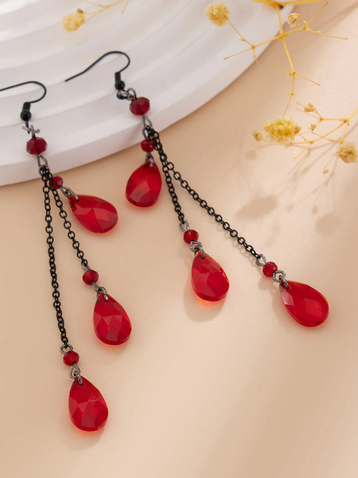Boucles d'oreilles pendantes gothiques en forme de goutte d'eau - Image 6