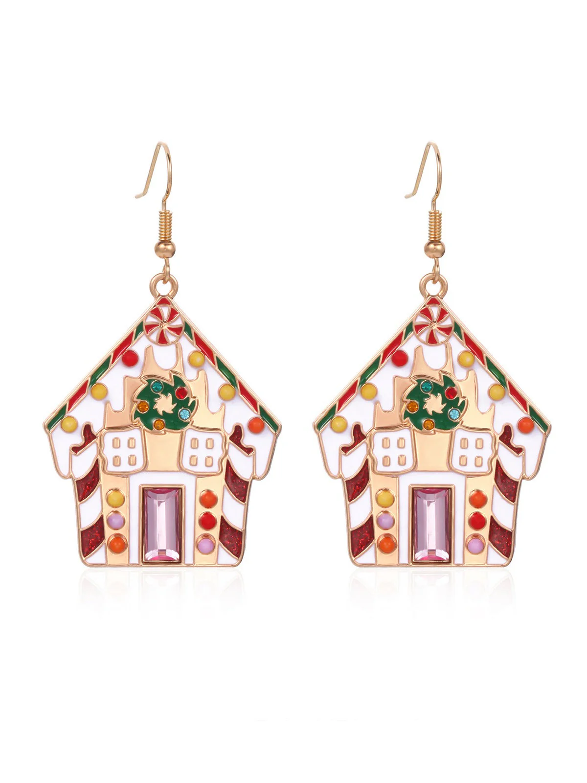 Boucles d'oreilles pendantes mignonnes avec éléments de Noël - Image 2