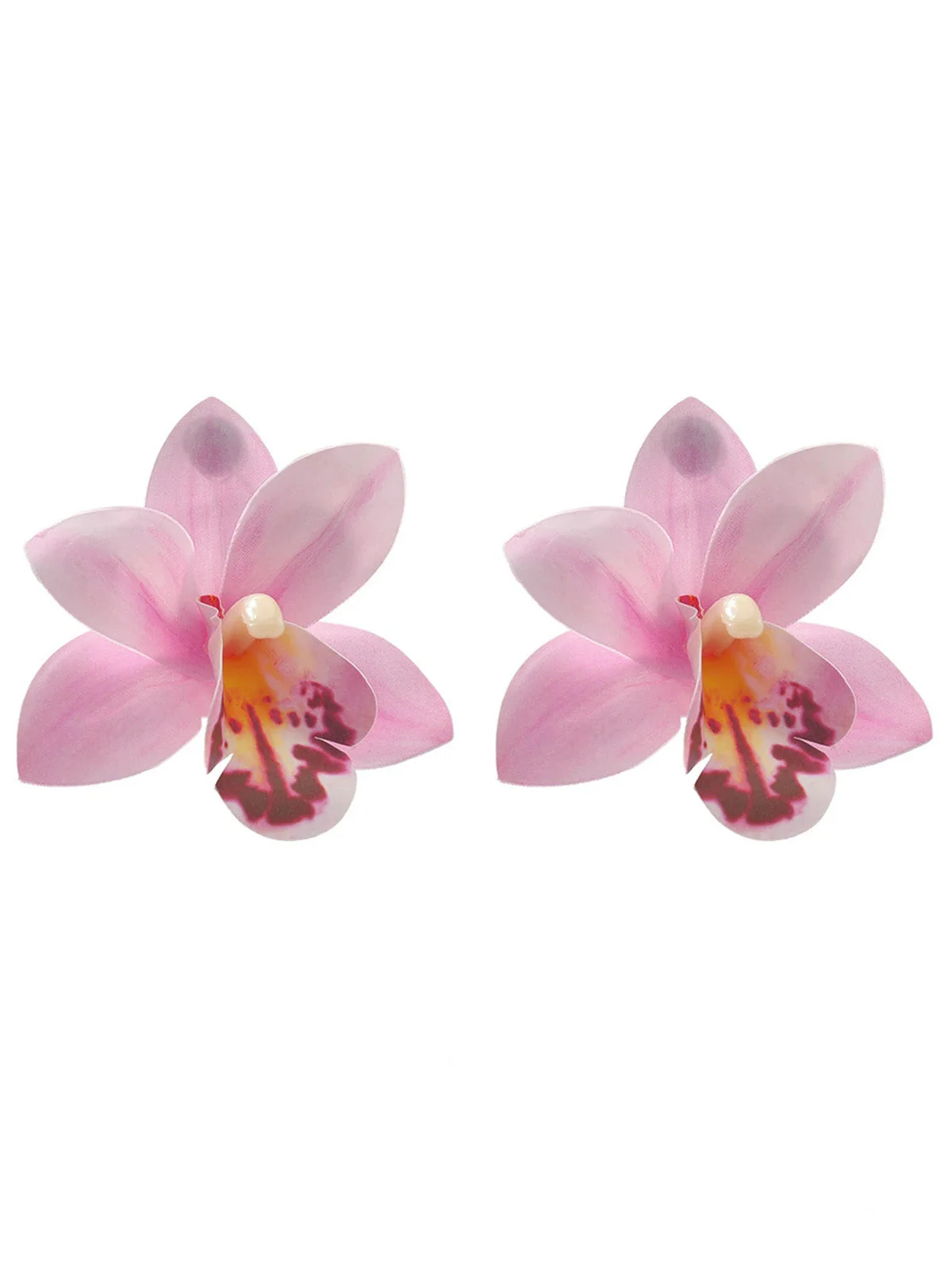 Boucles d'oreilles spectaculaires forme d'orchidée - Image 2