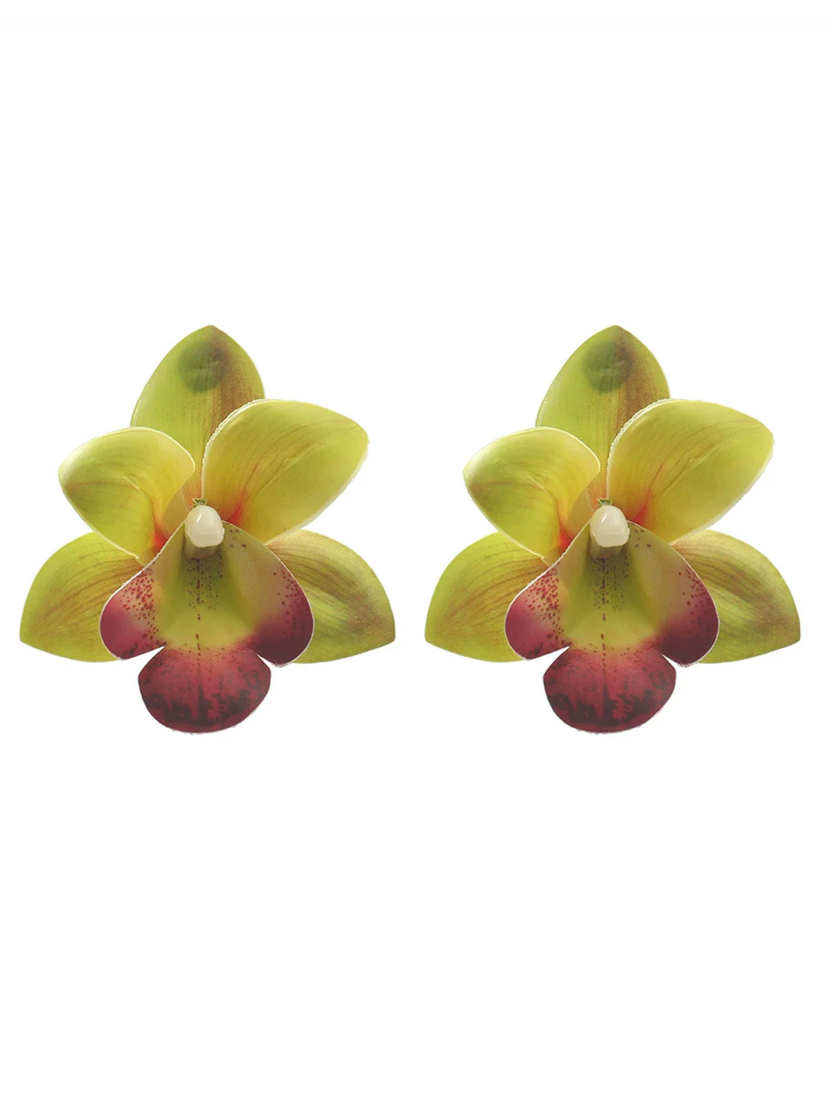 Boucles d'oreilles spectaculaires forme d'orchidée - Image 4