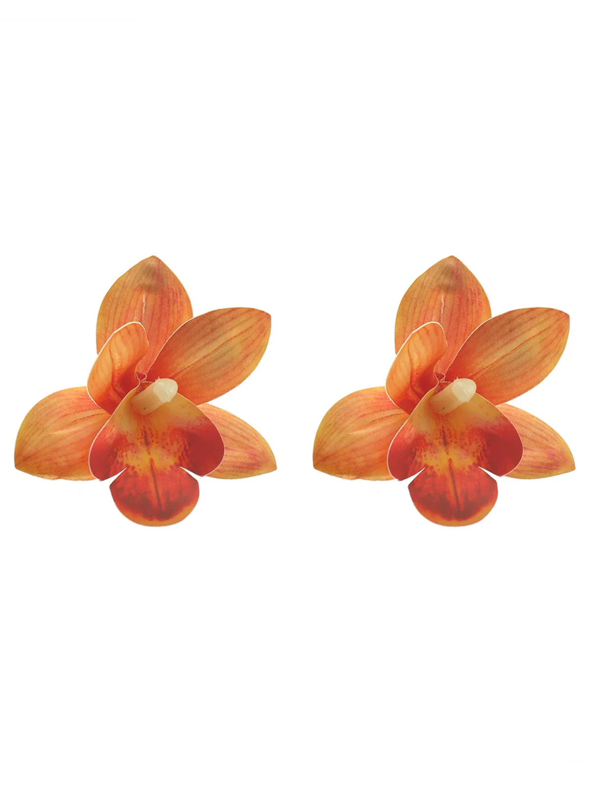 Boucles d'oreilles spectaculaires forme d'orchidée - Image 6
