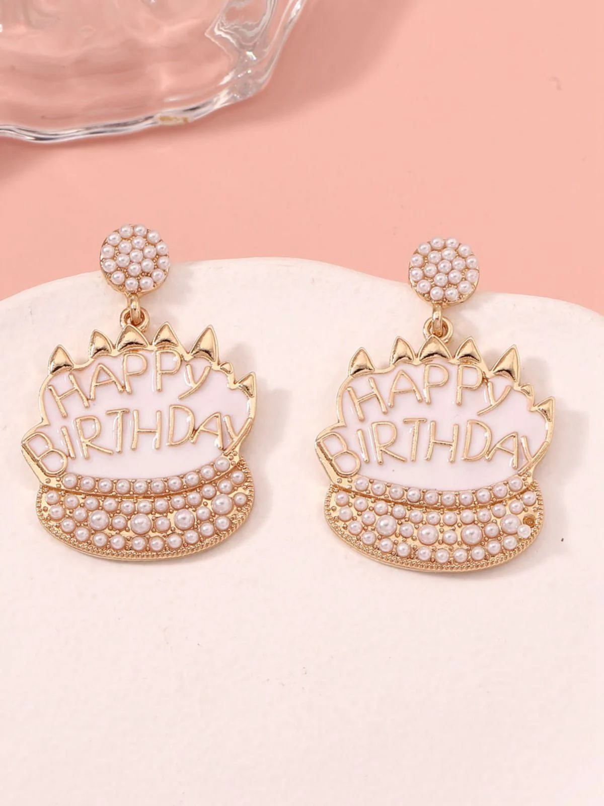 Boucles d'oreilles vintage en strass pour gâteau d'anniversaire - Image 3