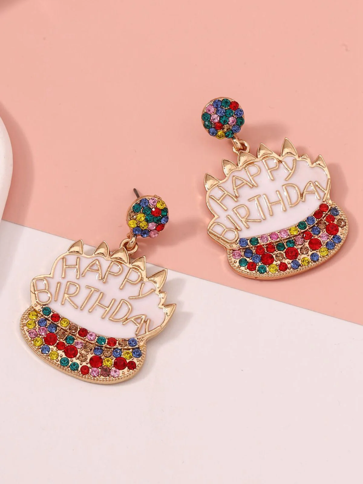 Boucles d'oreilles vintage en strass pour gâteau d'anniversaire - Image 6