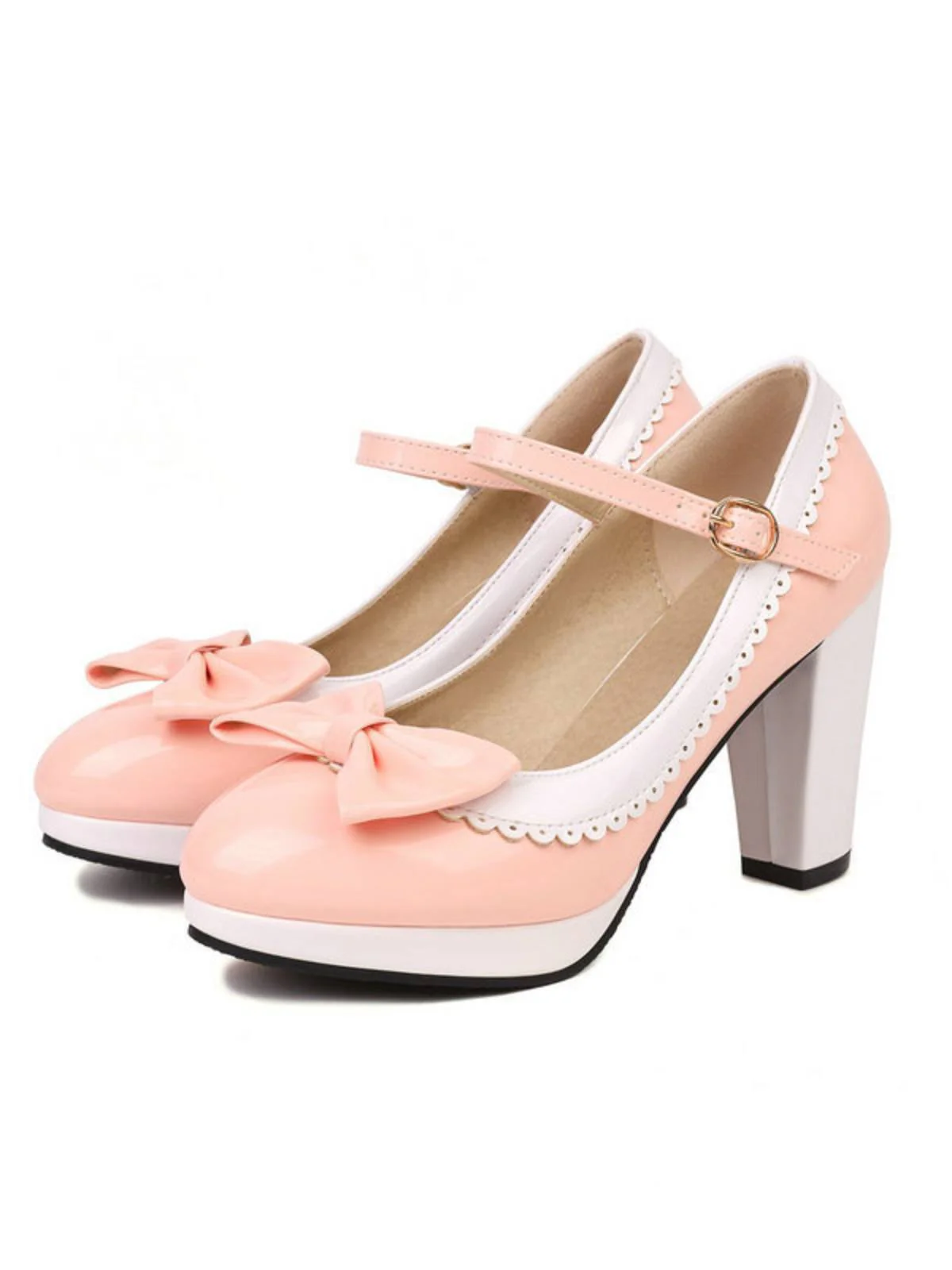 Chaussures à talons épais Mary Jane Noeud papillon - Image 2