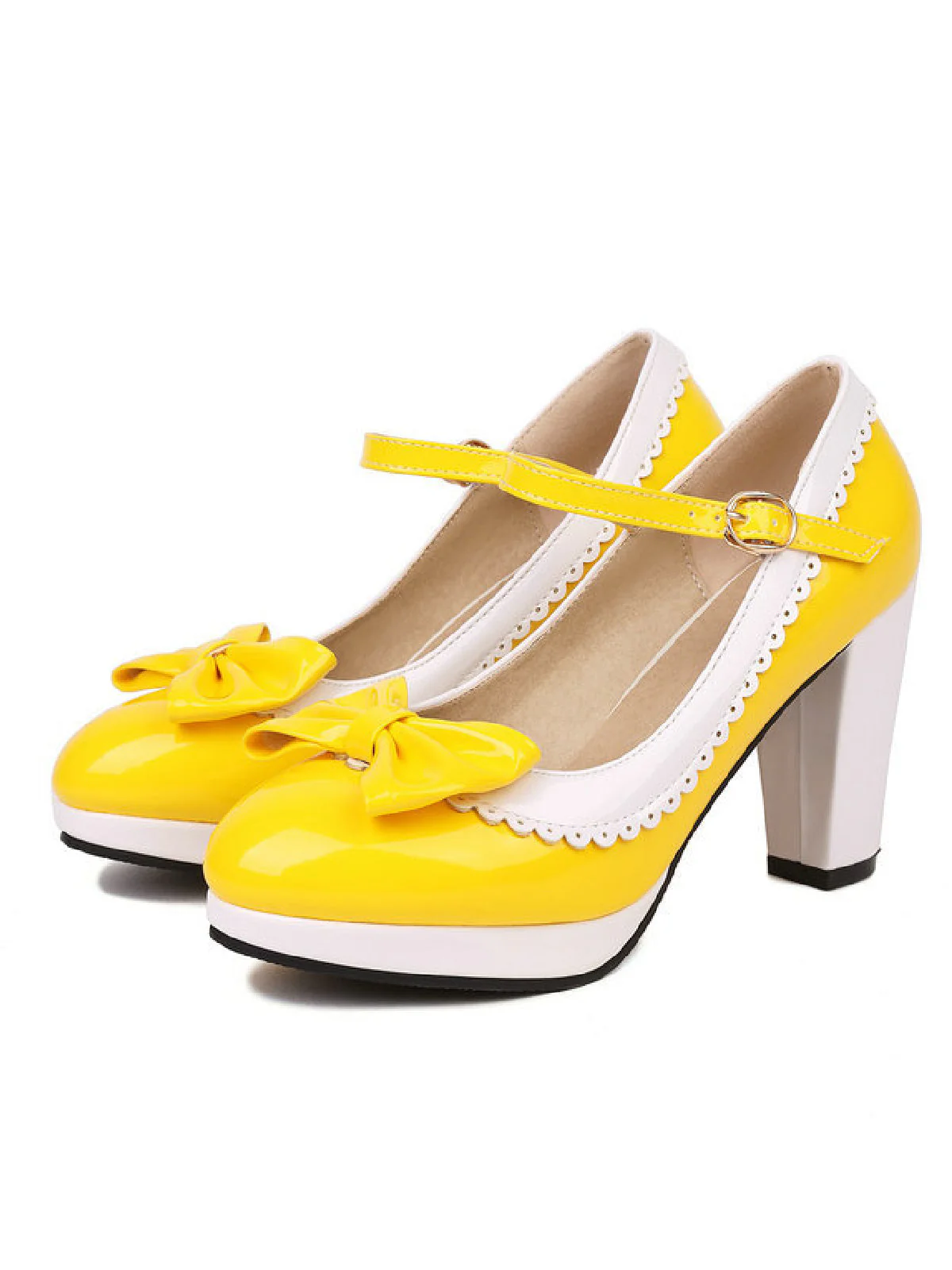 Chaussures à talons épais Mary Jane Noeud papillon - Image 4