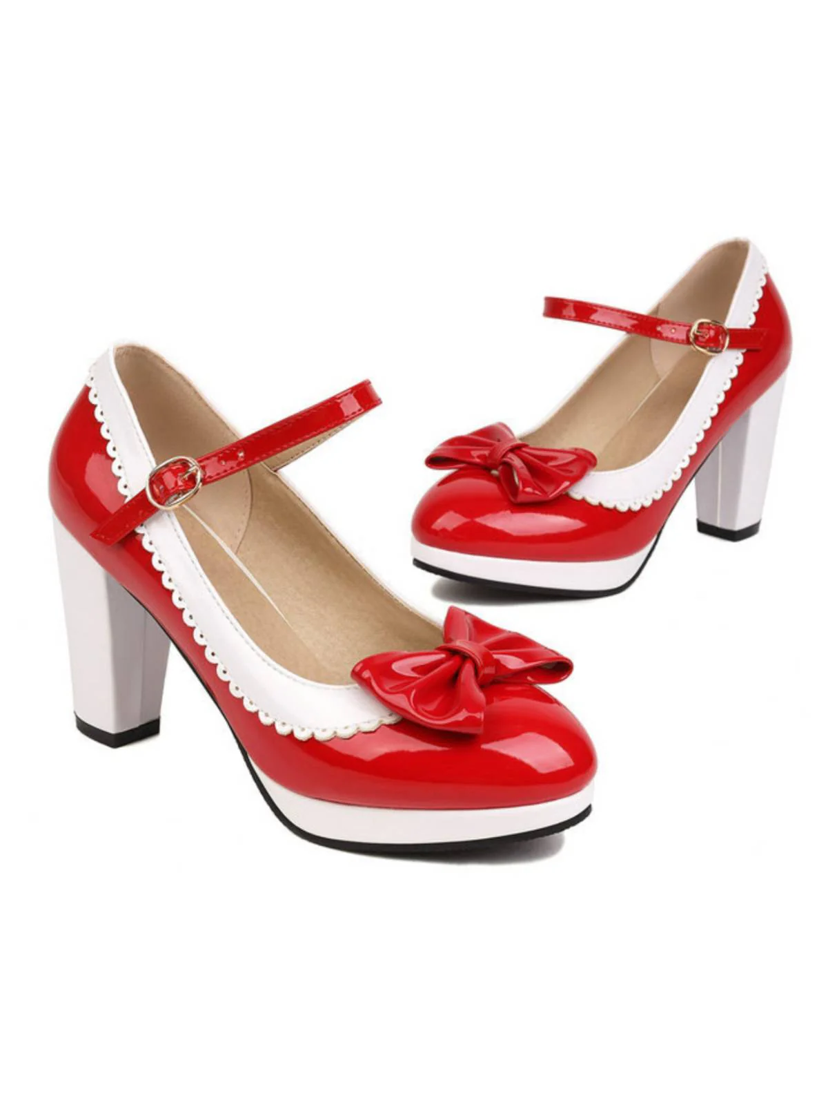 Chaussures à talons épais Mary Jane Noeud papillon - Image 6