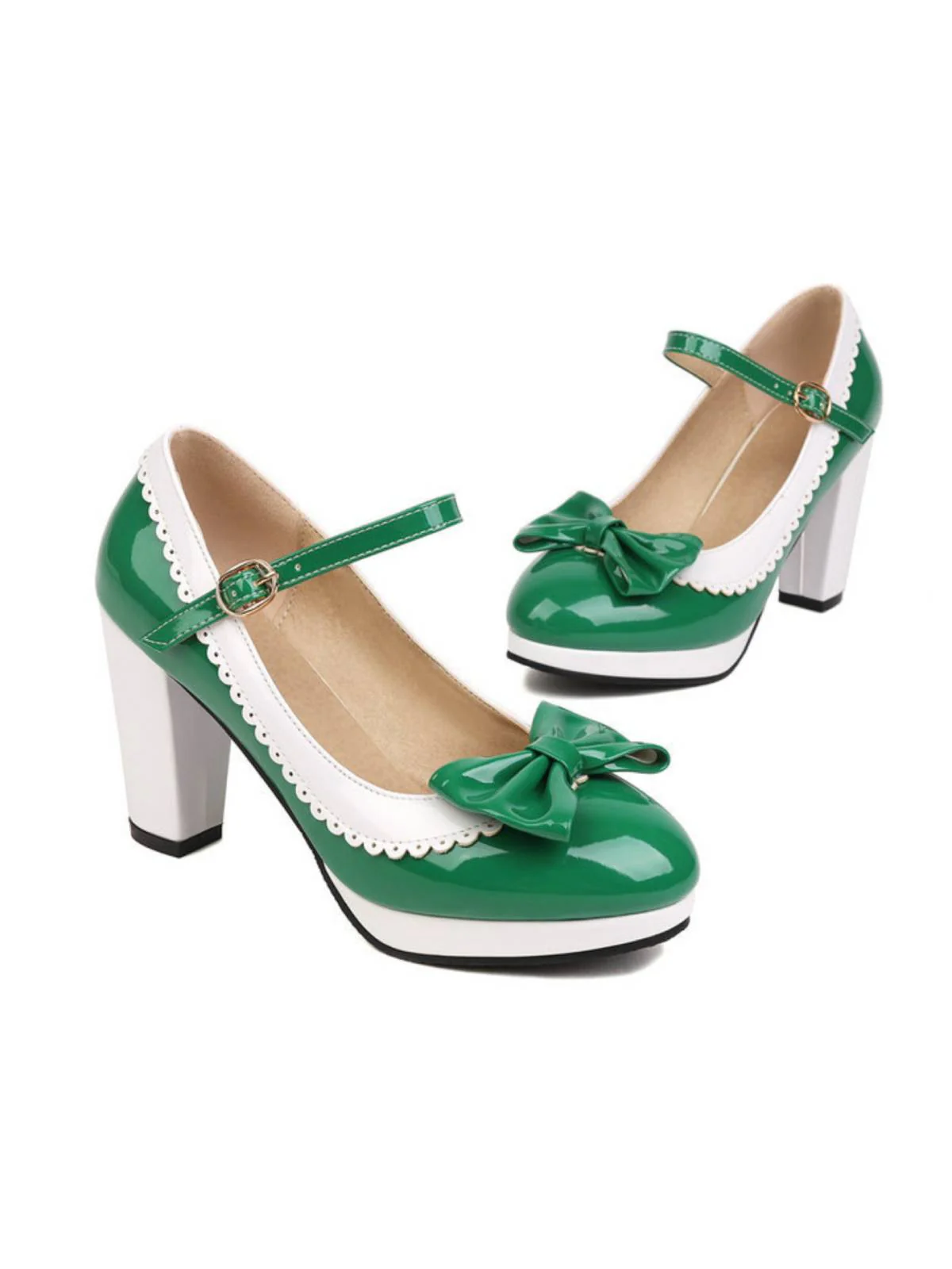 Chaussures à talons épais Mary Jane Noeud papillon - Image 8