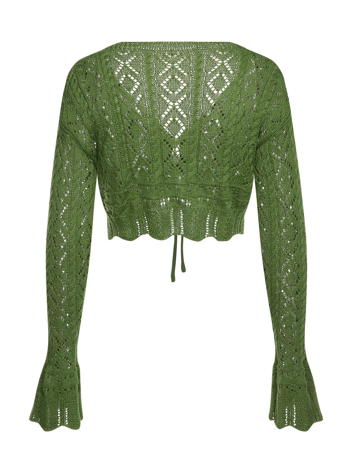 Cache maillot au crochet à lacets et découpes vertes des années 1960 - Image 3