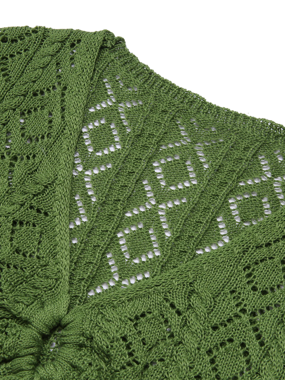 Cache maillot au crochet à lacets et découpes vertes des années 1960 - Image 4
