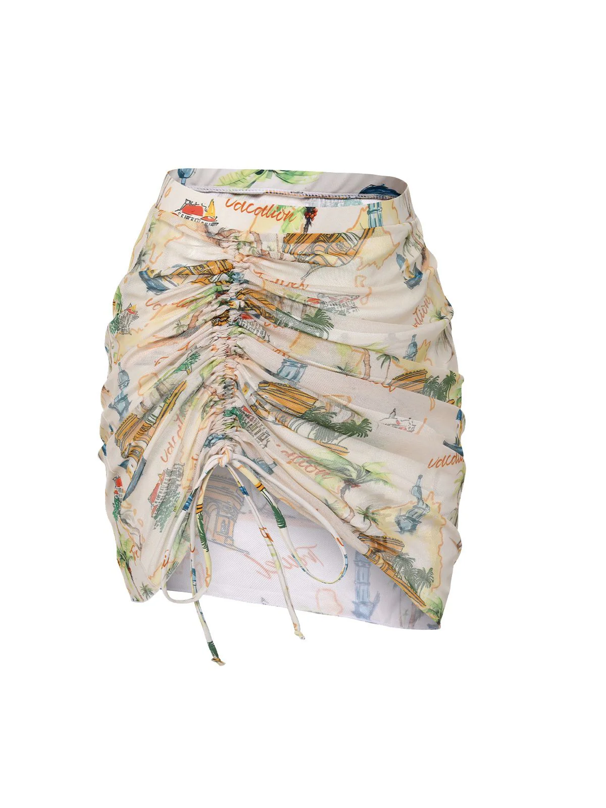 Cache-maillot à cordon de serrage vocation rétro motif jaune des années 1970 - Image 3