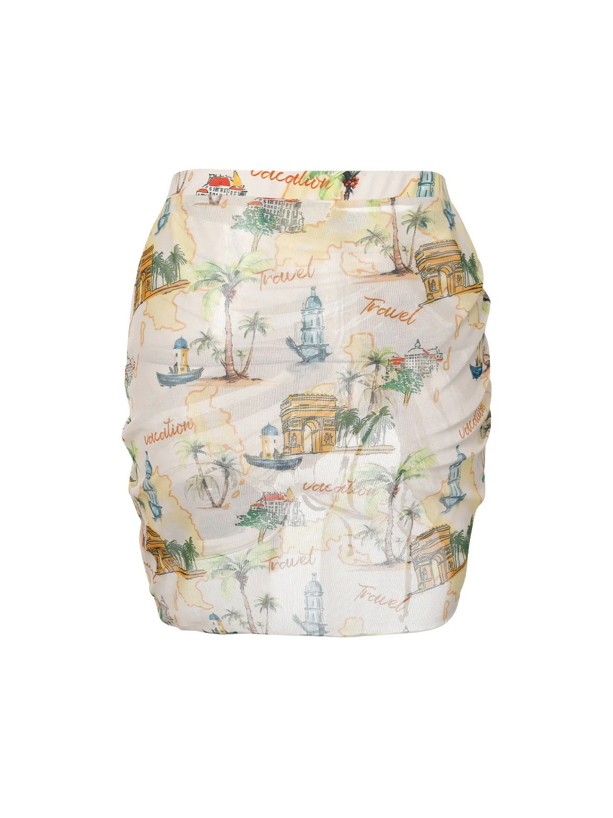 Cache-maillot à cordon de serrage vocation rétro motif jaune des années 1970 - Image 4