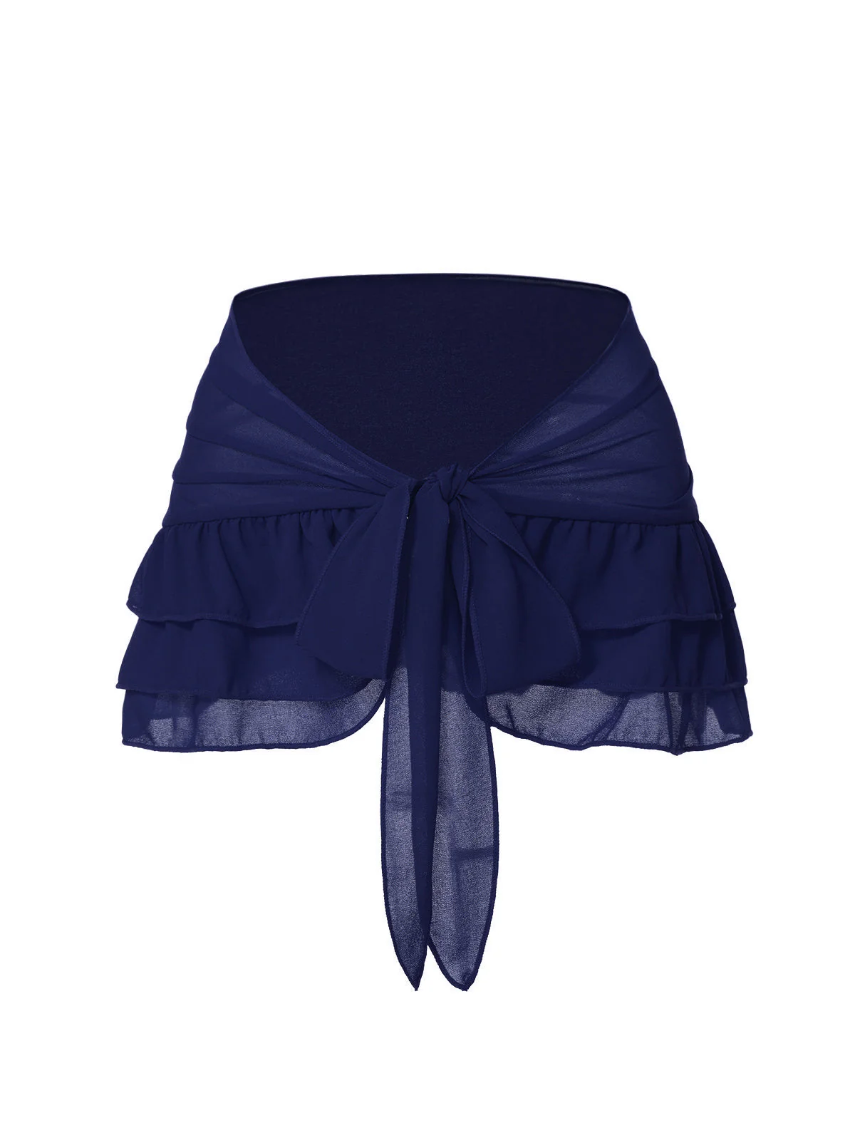 Cache maillot à Jupe en mousseline de soie bleue des années 1960