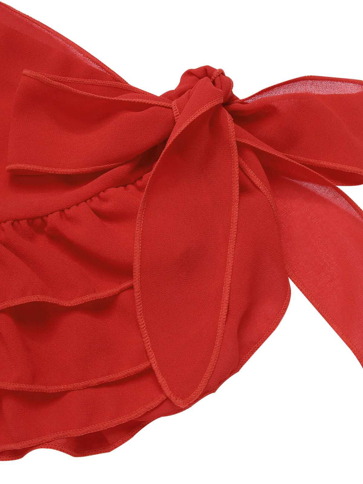 Cache maillot à Jupe en mousseline de soie rouge des années 1960 - Image 6