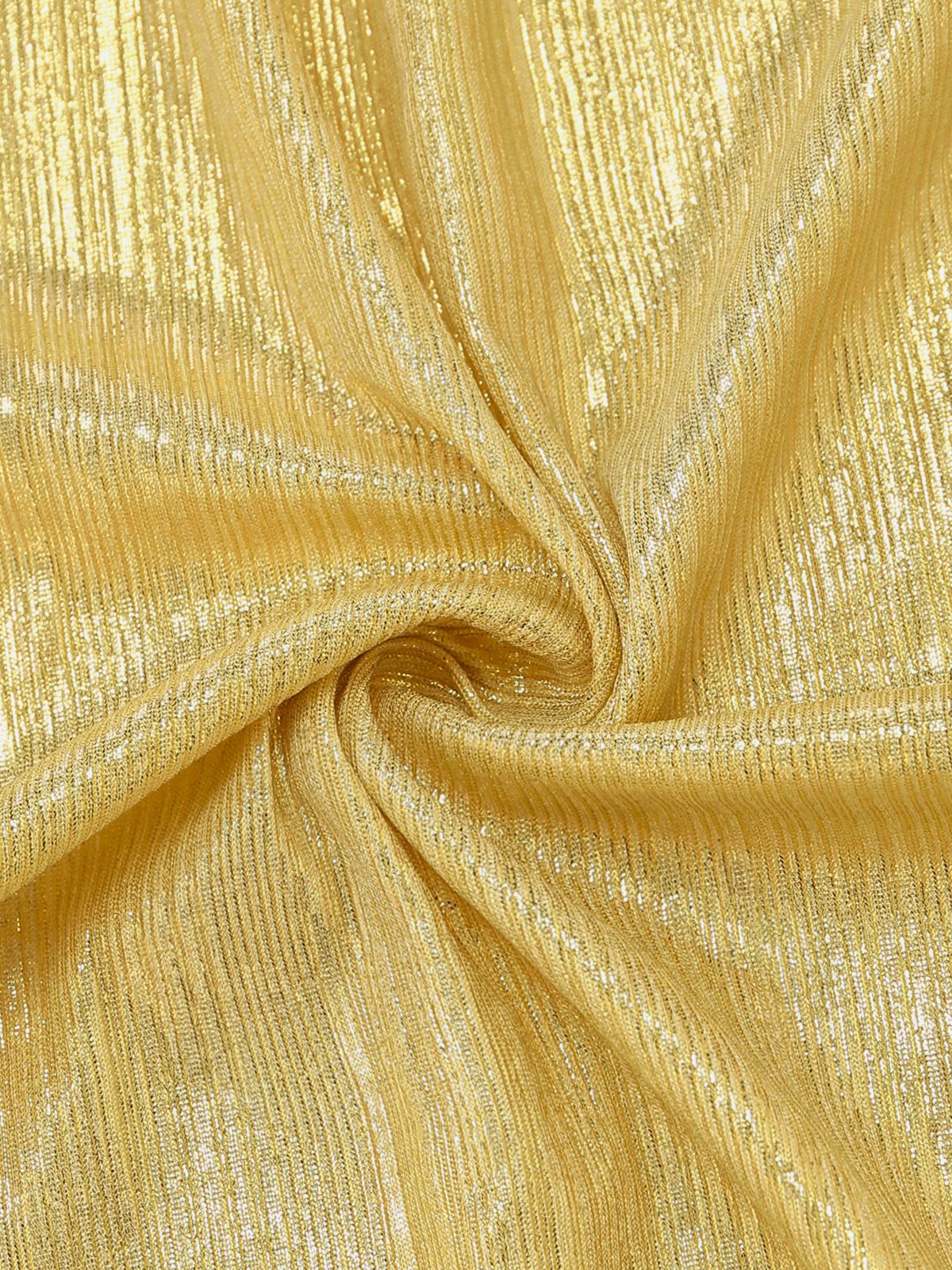 Cache-maillot métallique doré avec détail de nœud années 1980 - Image 4