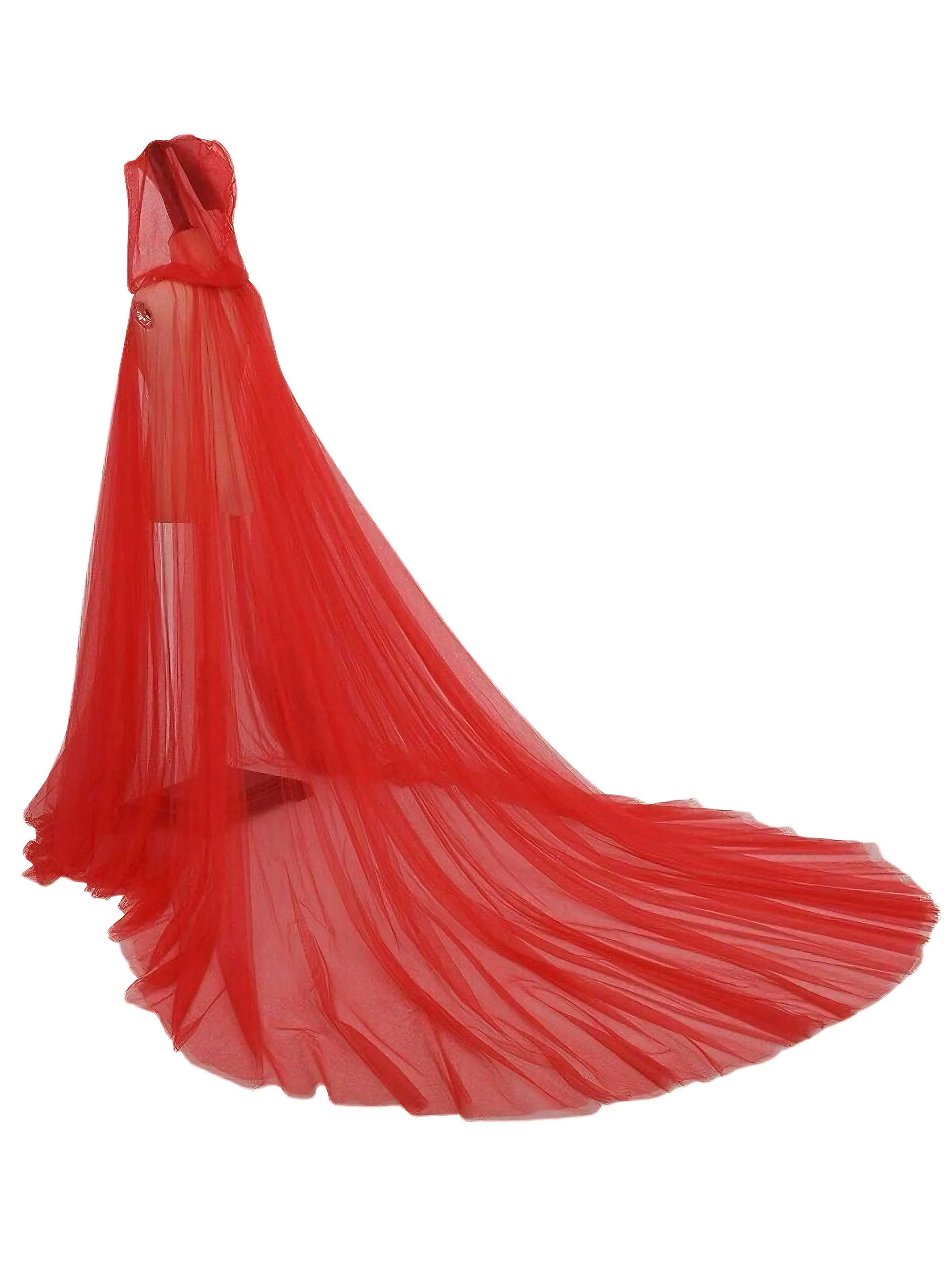 Cape à capuche noire en maille pour mariée vampire d'Halloween - Image 6