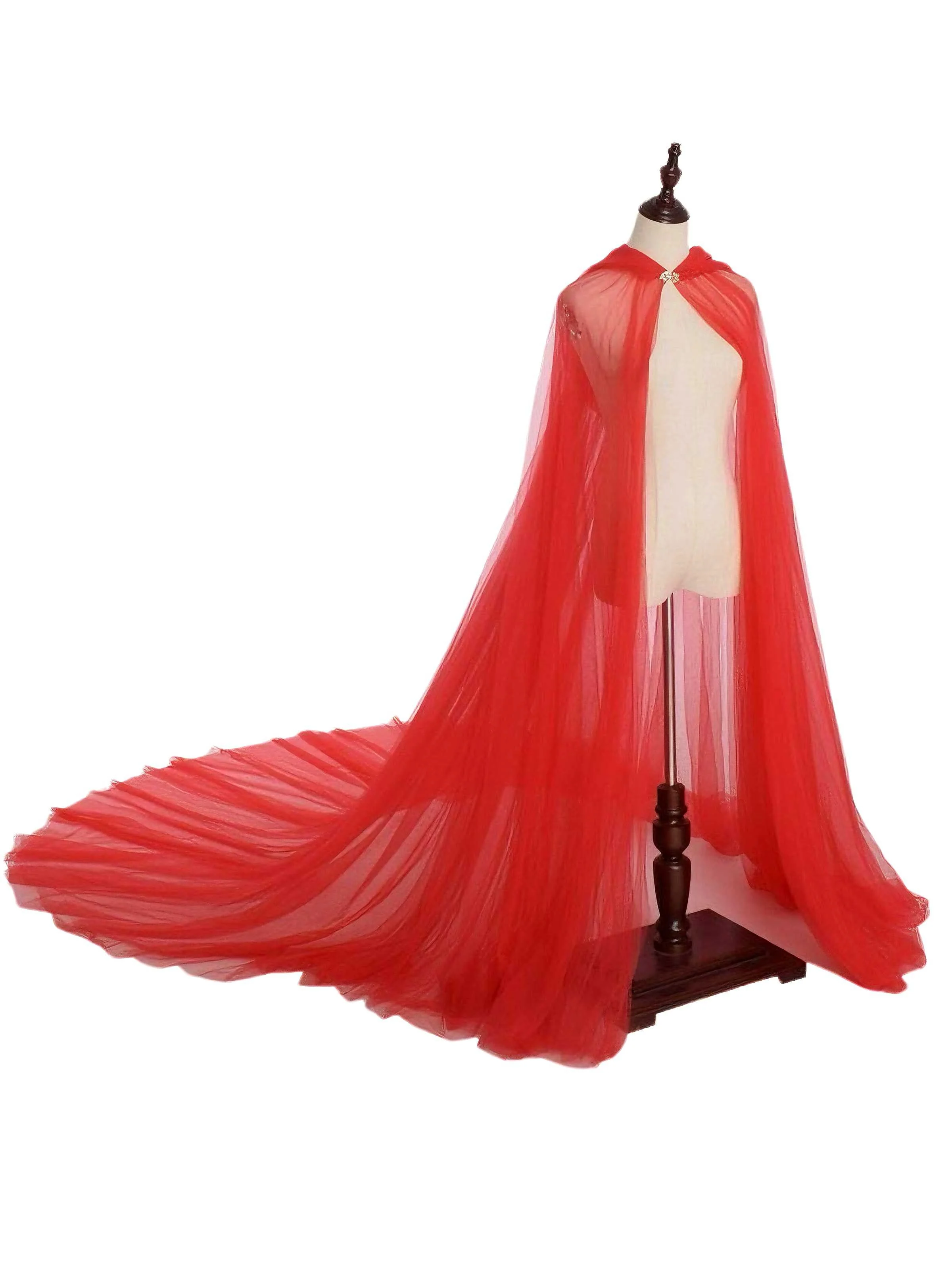 Cape à capuche noire en maille pour mariée vampire d'Halloween - Image 7