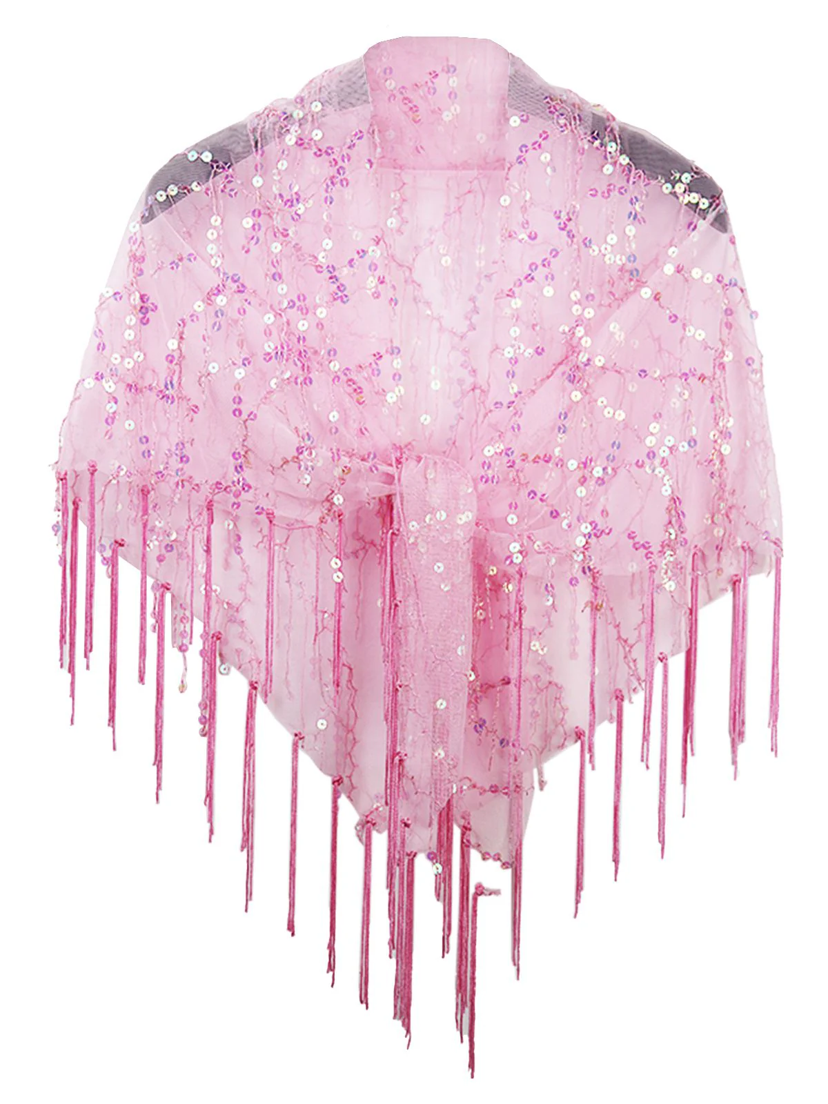 Cape à paillettes et à lacets avec pompons creux des années 1920 - Image 4