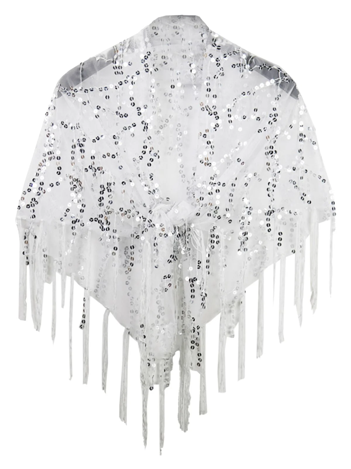 Cape à paillettes et à lacets avec pompons creux des années 1920 - Image 5