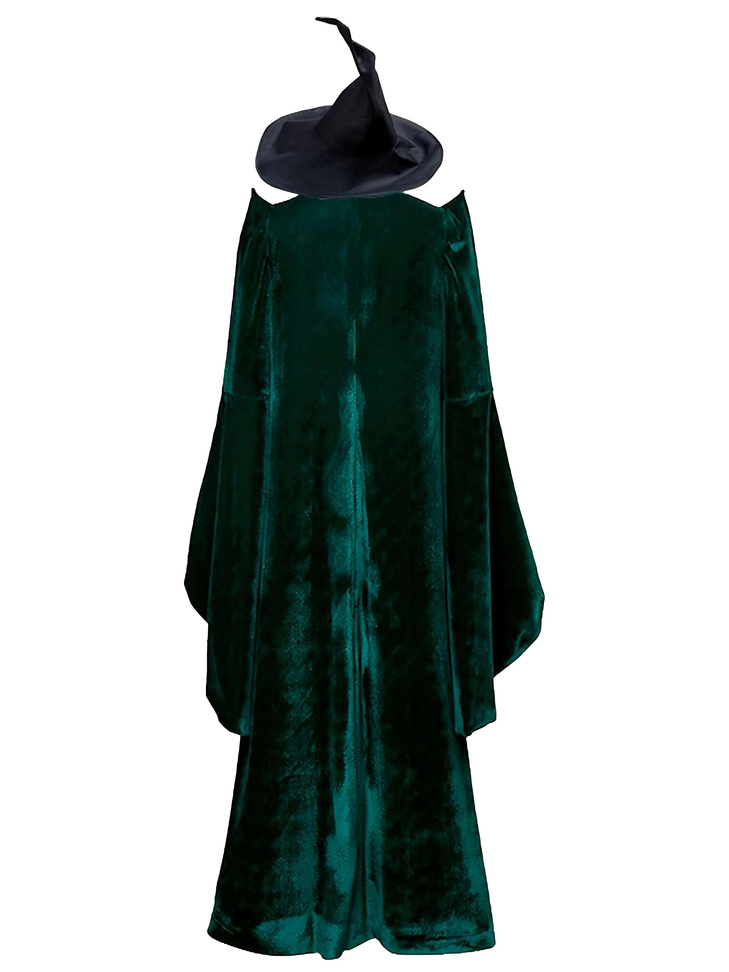 Cape de sorcière verte en velours Halloween années 1970 - Image 3