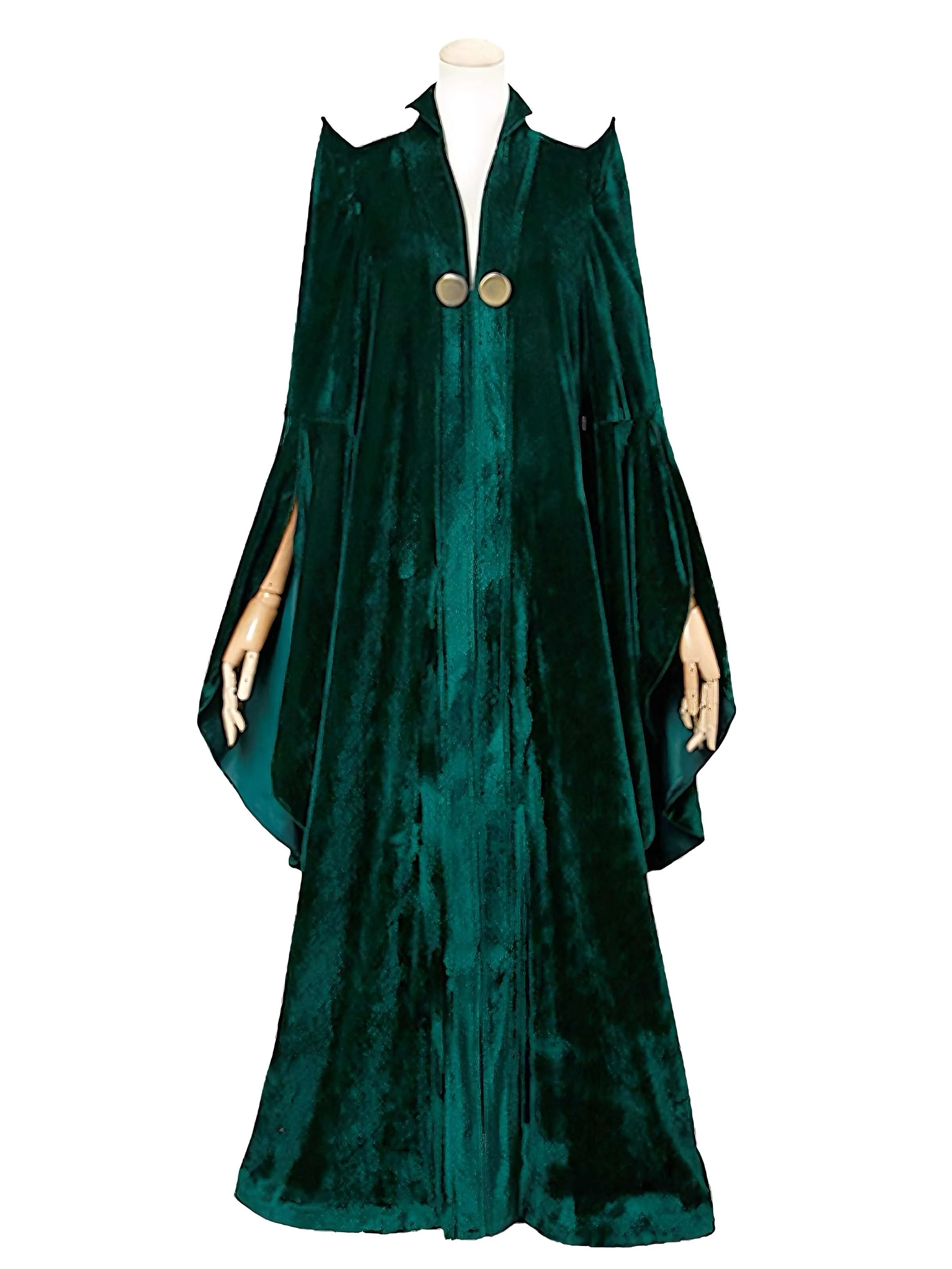Cape de sorcière verte en velours Halloween années 1970 - Image 4