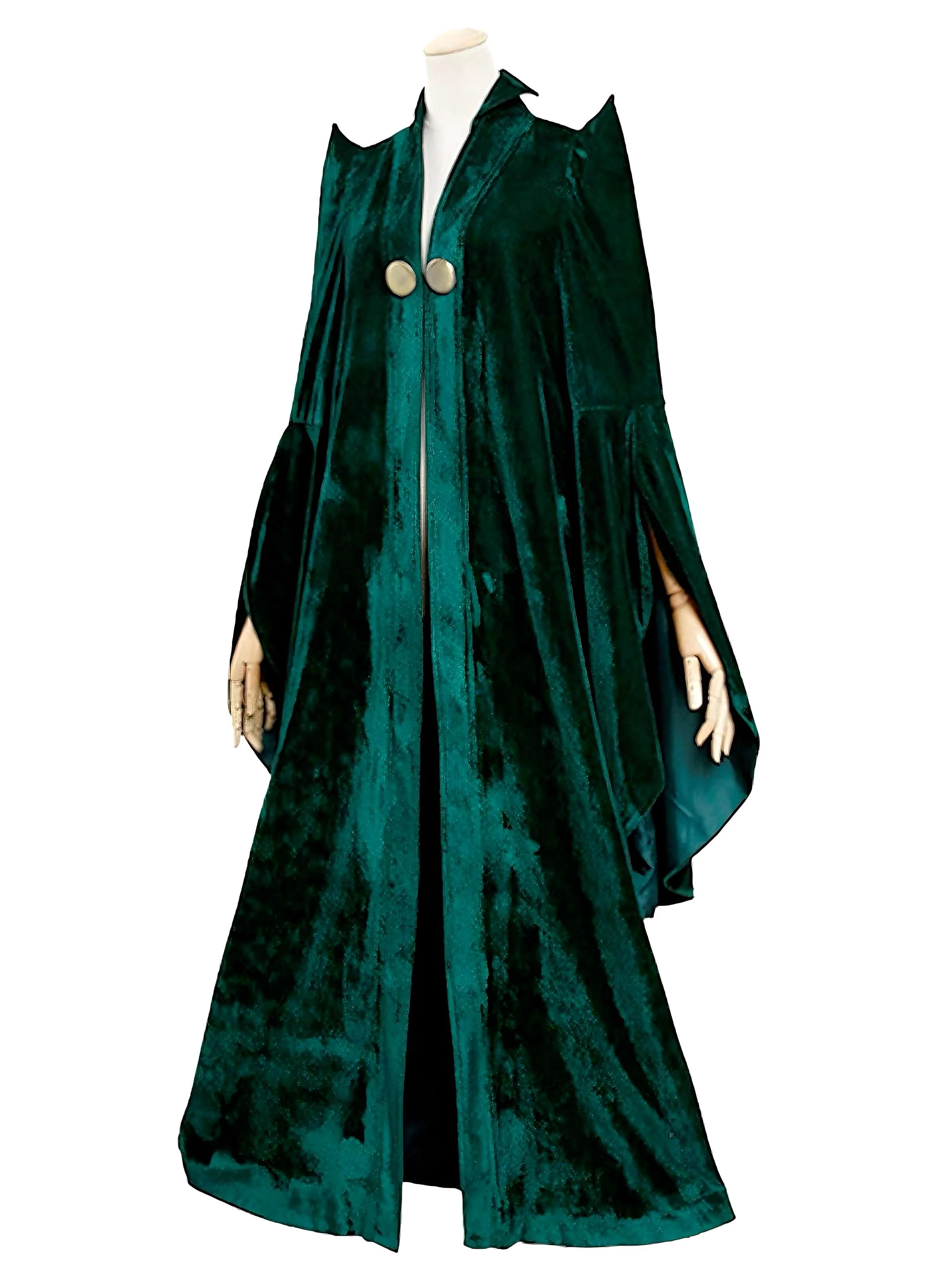 Cape de sorcière verte en velours Halloween années 1970 - Image 5