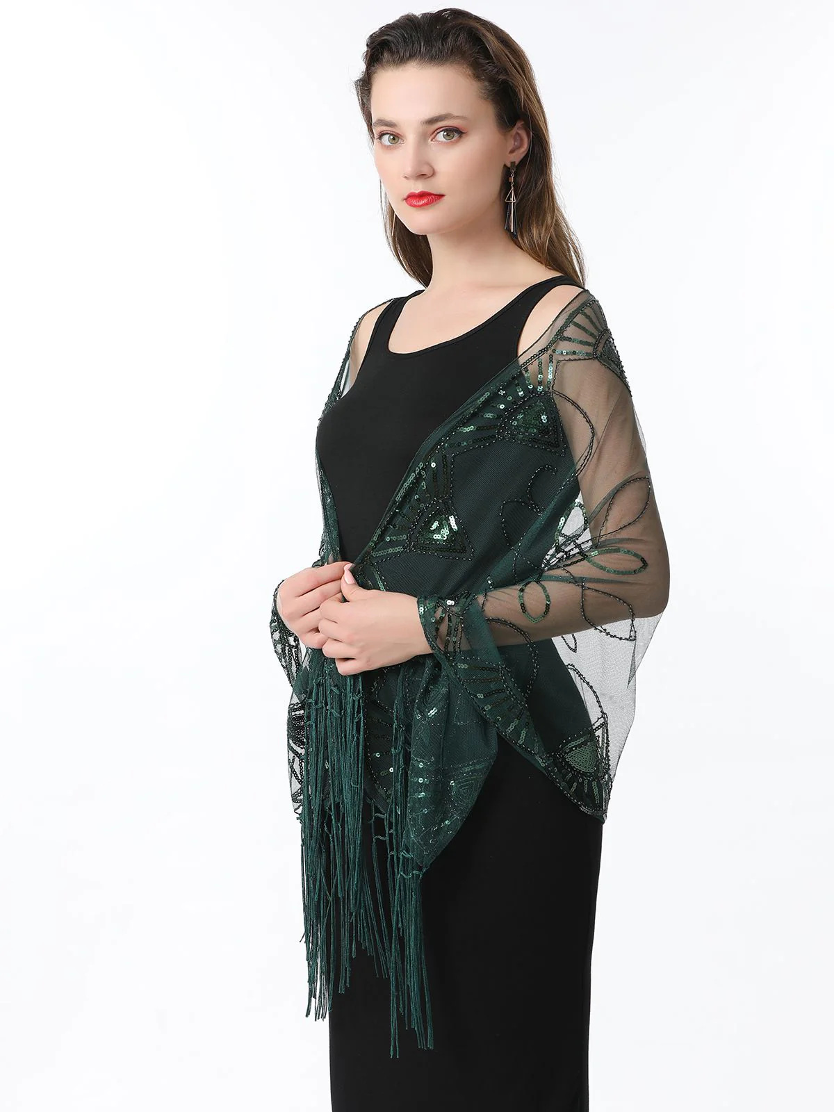 Cape en maille à paillettes et pompons des années 1920 - Image 10