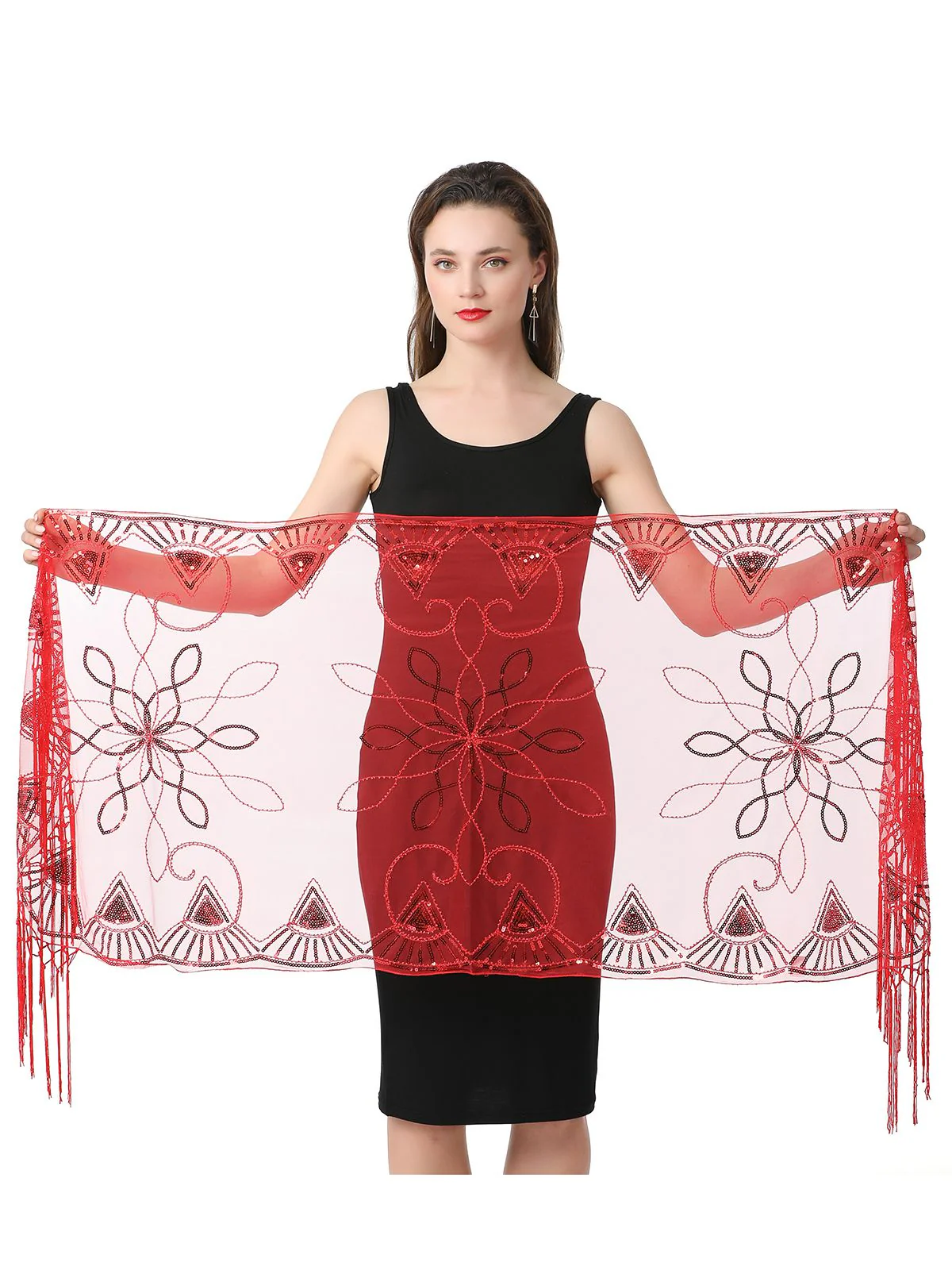 Cape en maille à paillettes et pompons des années 1920 - Image 25