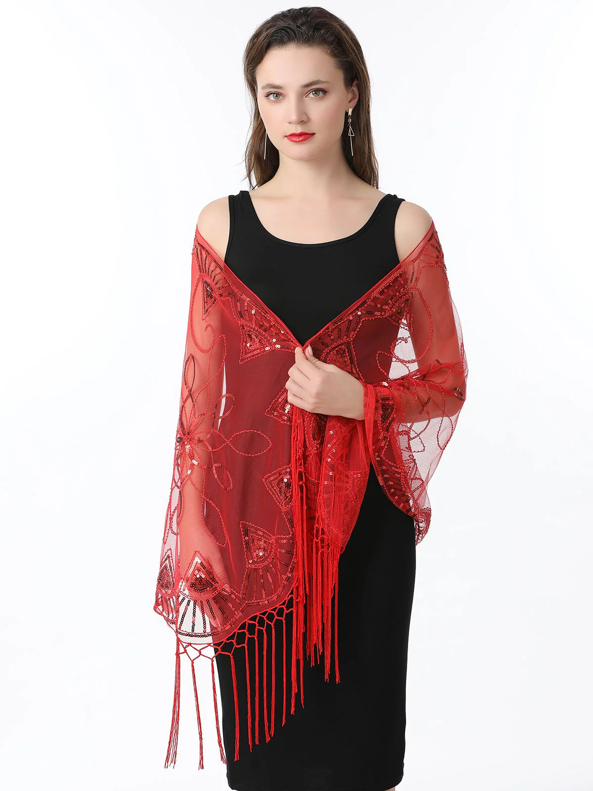 Cape en maille à paillettes et pompons des années 1920 - Image 26