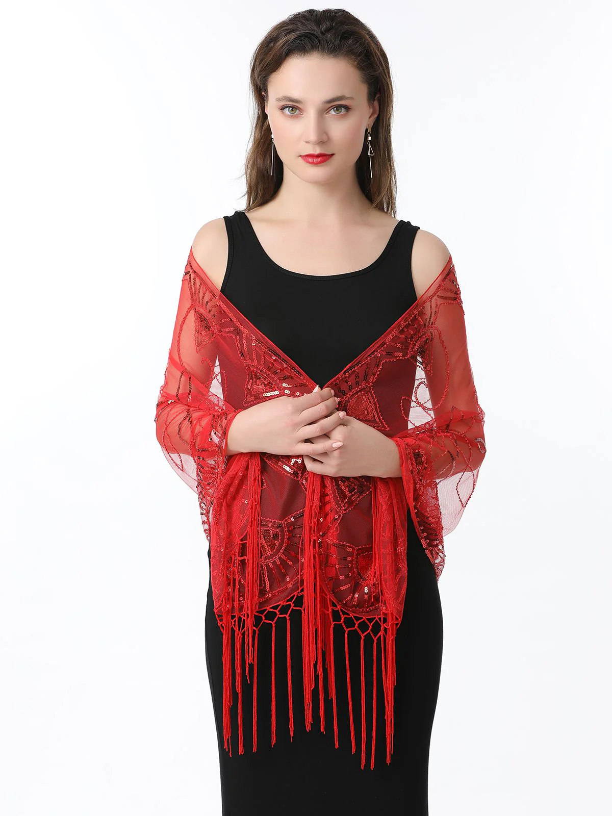 Cape en maille à paillettes et pompons des années 1920 - Image 28