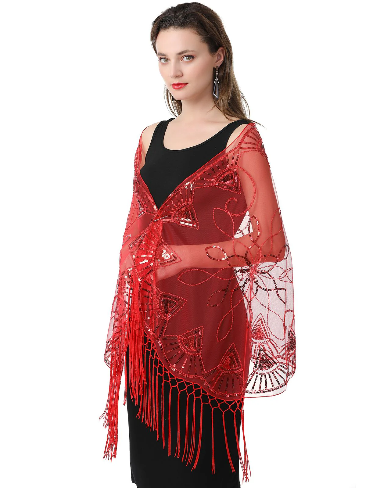 Cape en maille à paillettes et pompons des années 1920 - Image 32